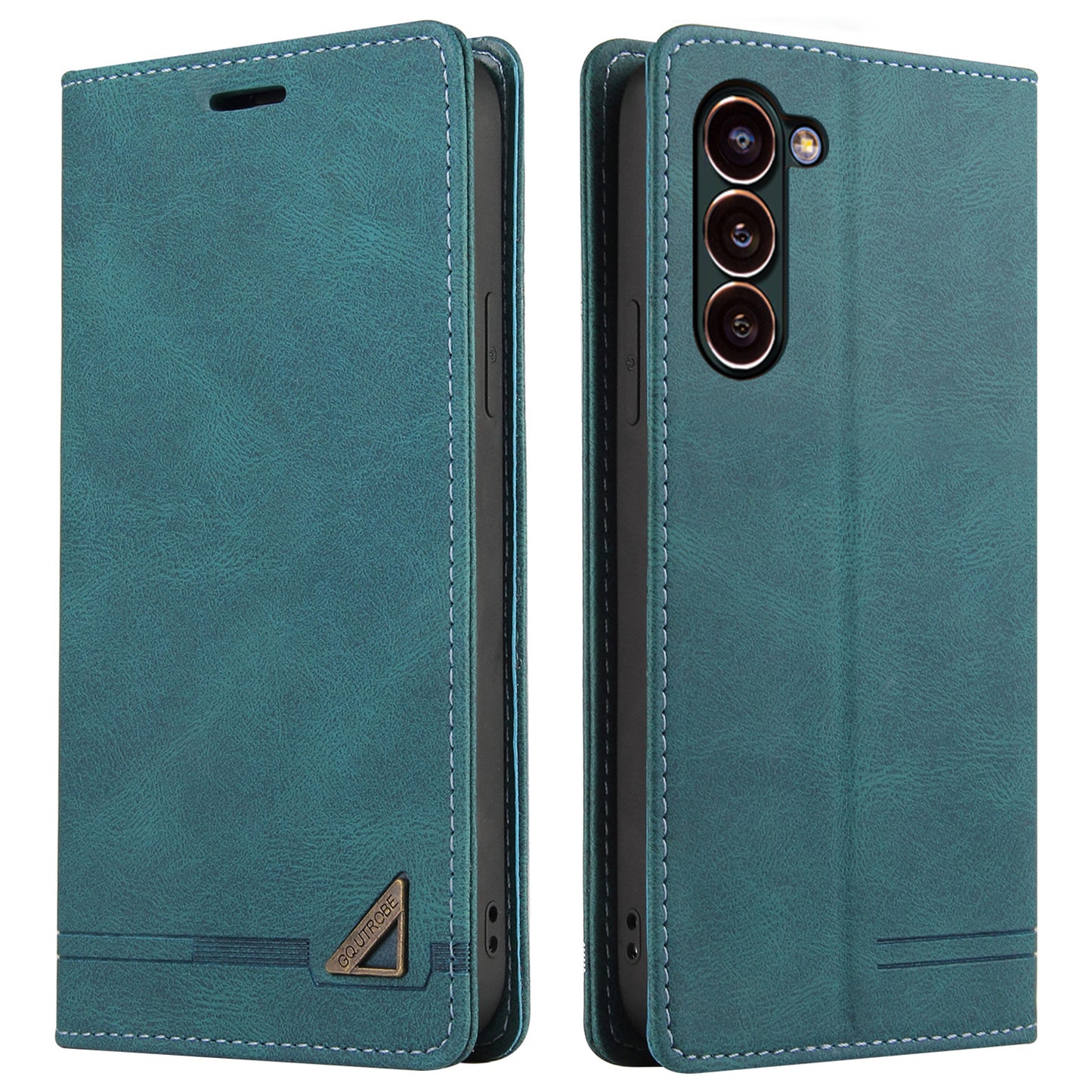 GQ.UTROBE 008 Series For Samsung Galaxy S24+ Case RFID Blocking PU Leather + TPU Skin-touch Cover - Blue