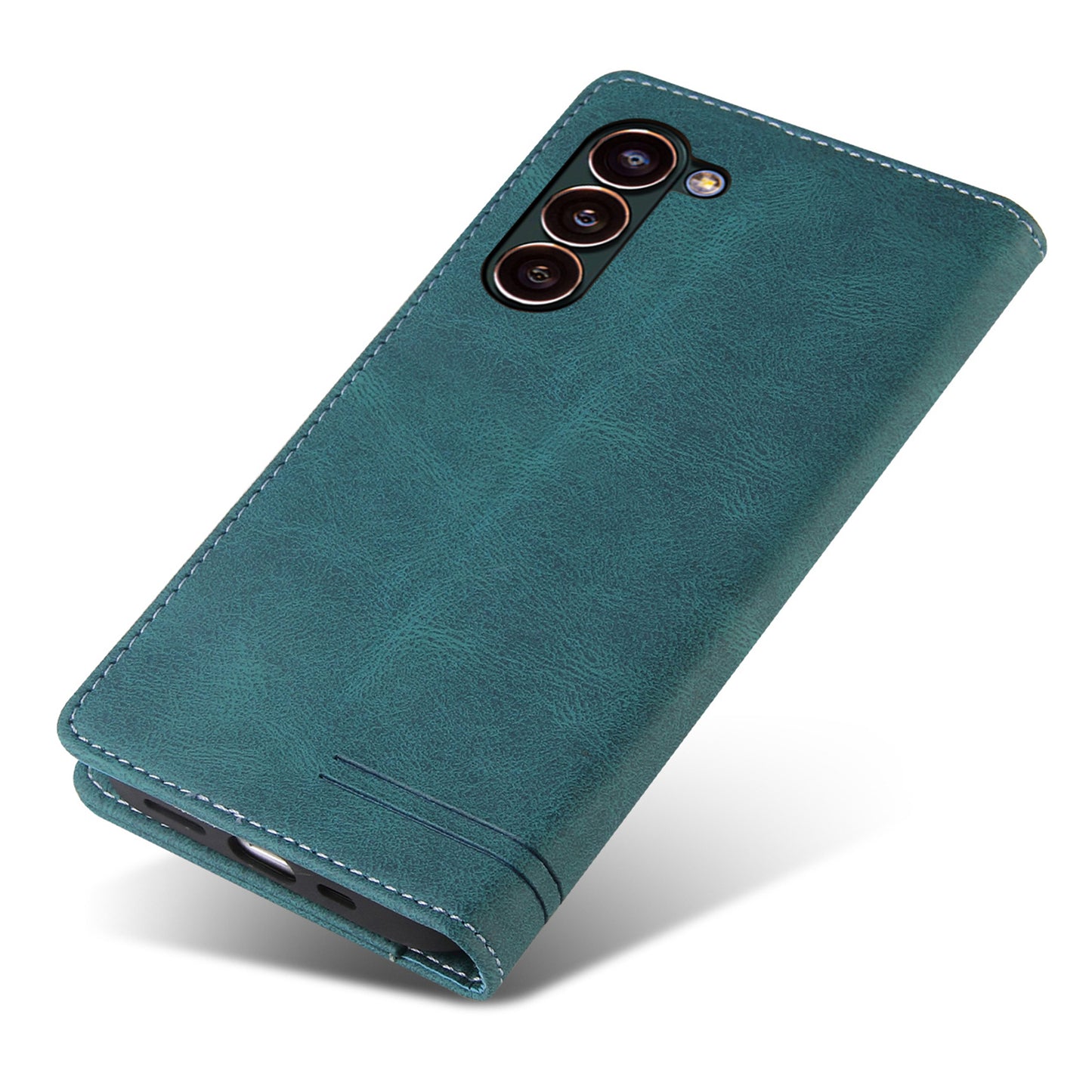 GQ.UTROBE 008 Series For Samsung Galaxy S24+ Case RFID Blocking PU Leather + TPU Skin-touch Cover - Blue