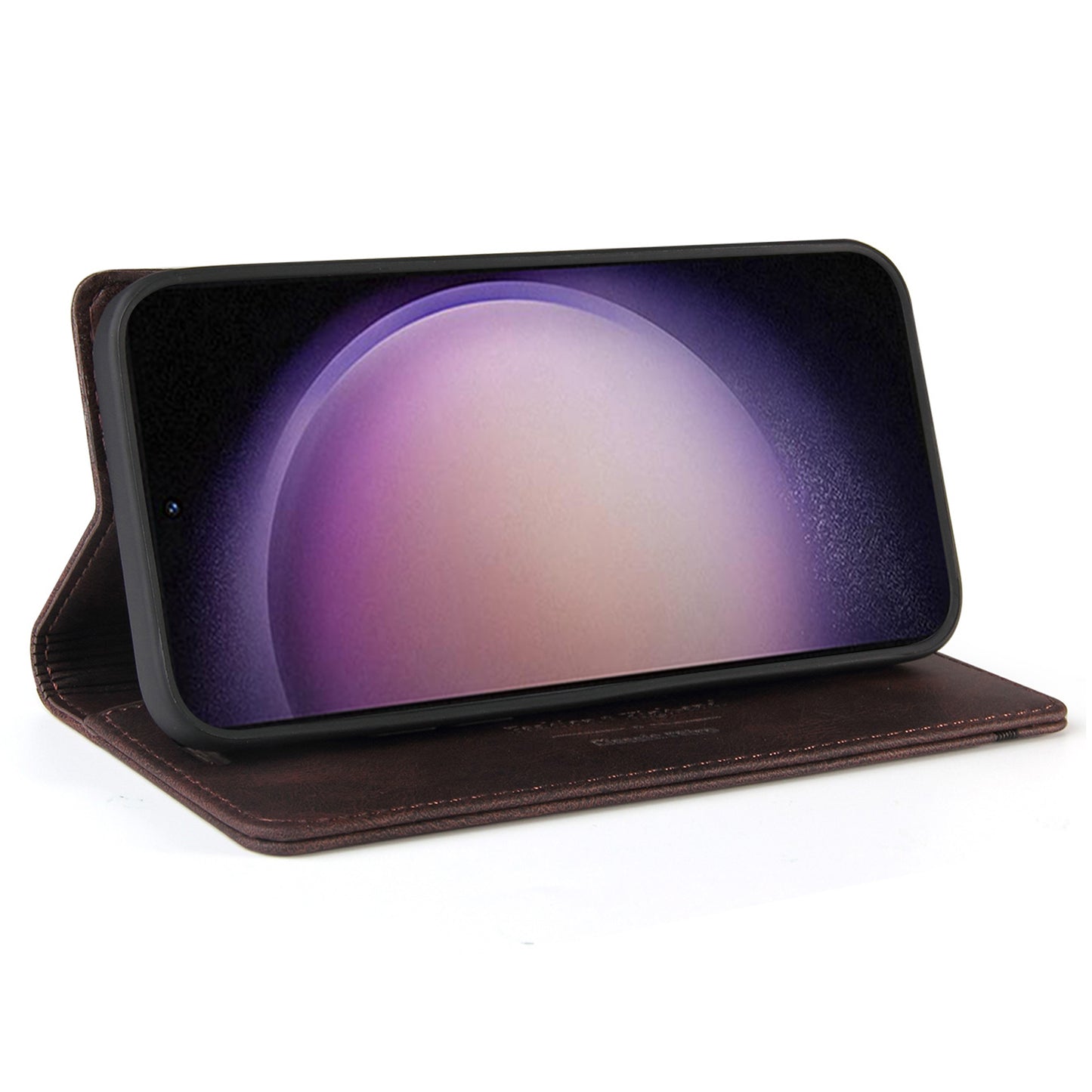 GQ.UTROBE 008 Series For Samsung Galaxy S24+ Case RFID Blocking PU Leather + TPU Skin-touch Cover - Coffee