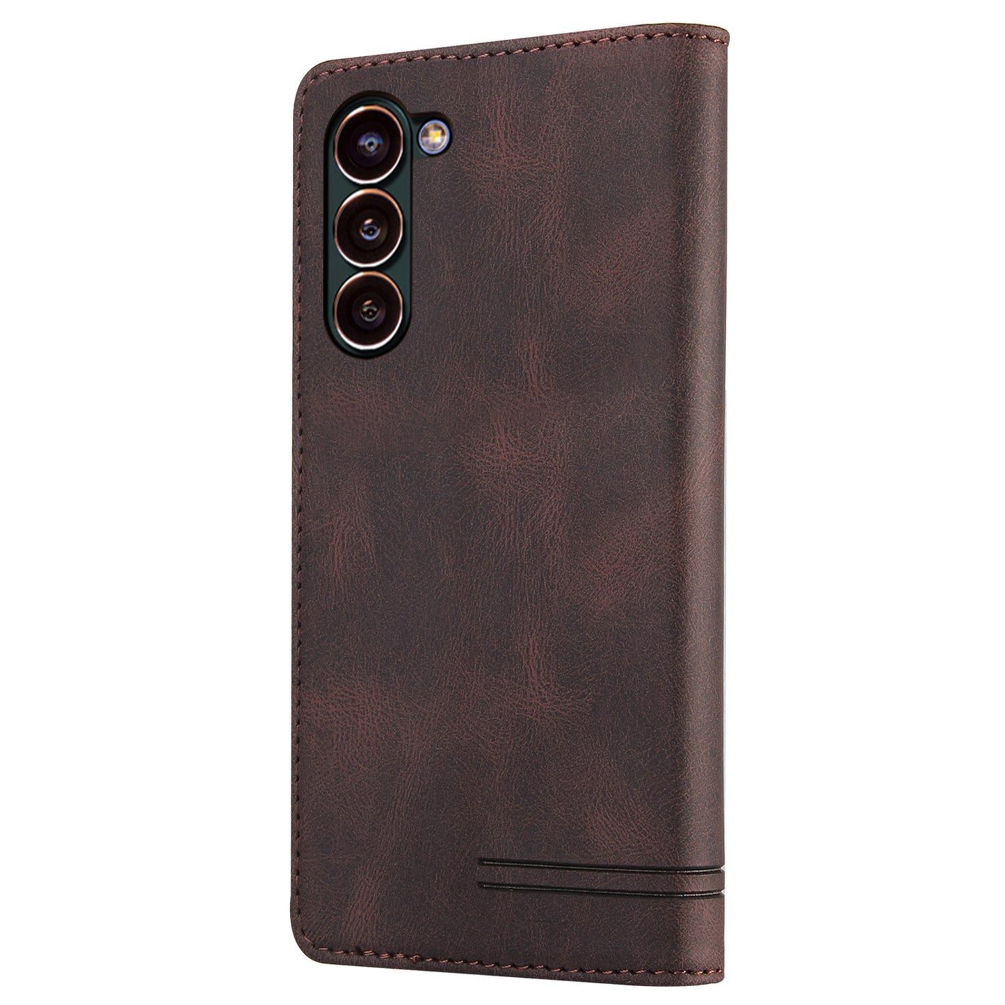 GQ.UTROBE 008 Series For Samsung Galaxy S24+ Case RFID Blocking PU Leather + TPU Skin-touch Cover - Coffee