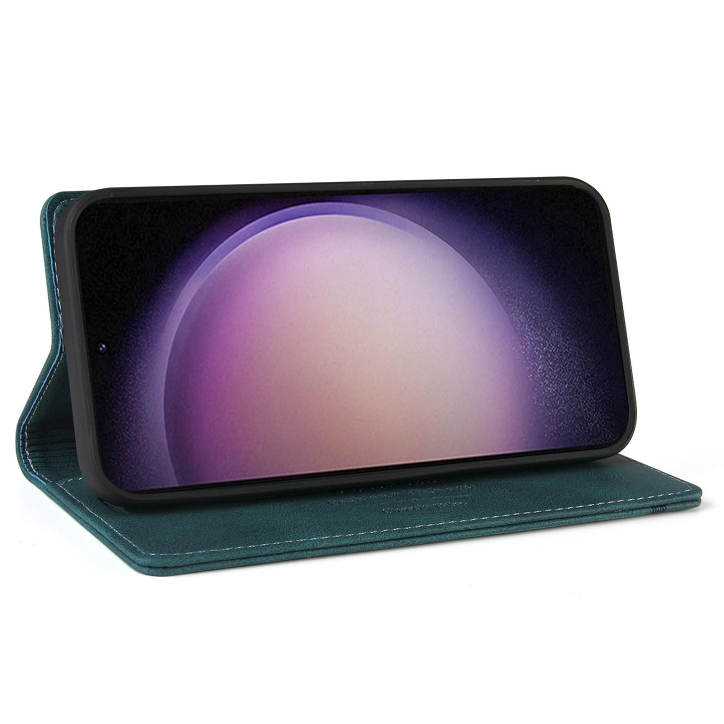 GQ.UTROBE 008 Series For Samsung Galaxy S24 Ultra Case RFID Blocking PU Leather+TPU Skin-touch Phone Protector - Blue