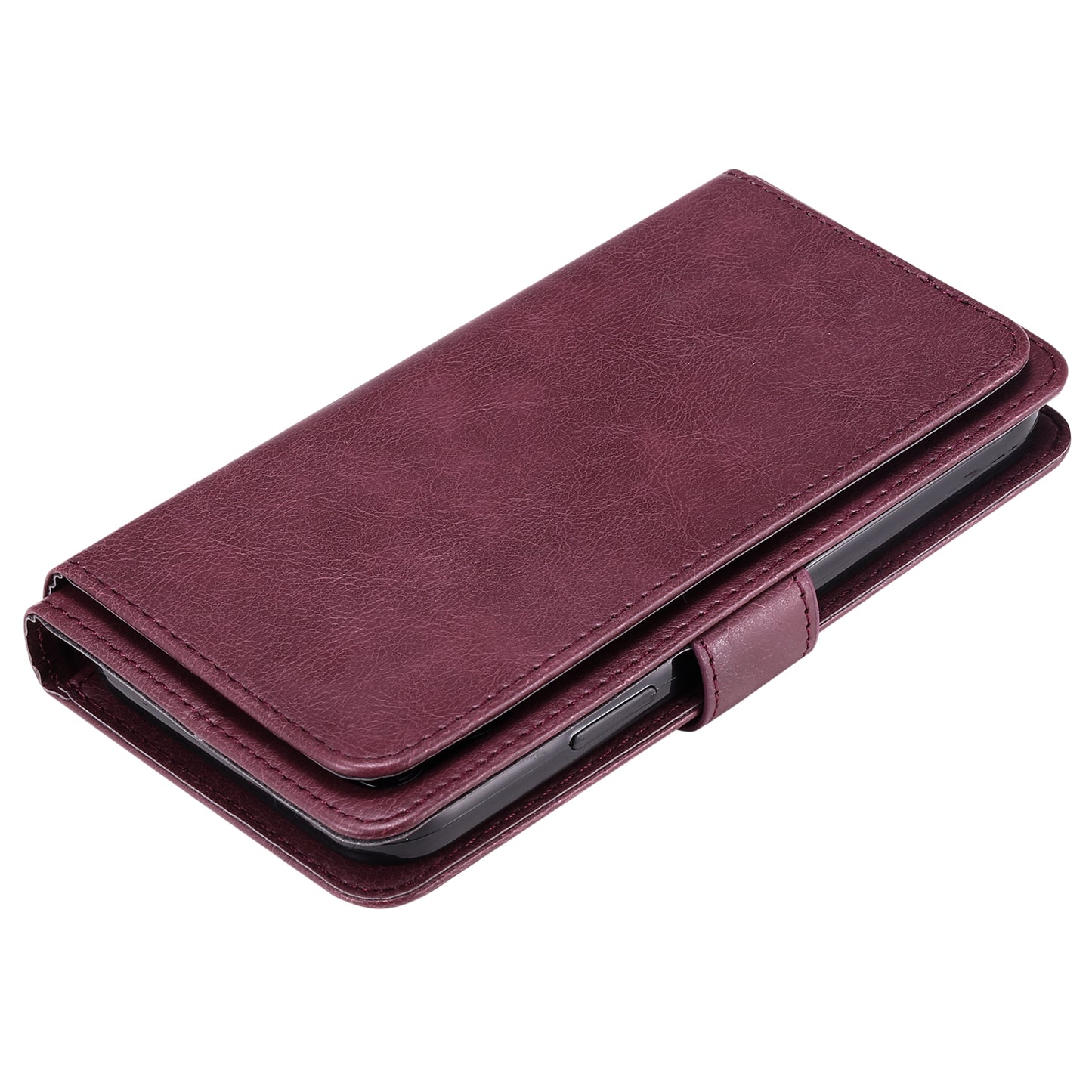 KT Multi-functional Series-1 For Samsung Galaxy S24 Case Multiple Card Slots Leather Phone Cover - Wine Red