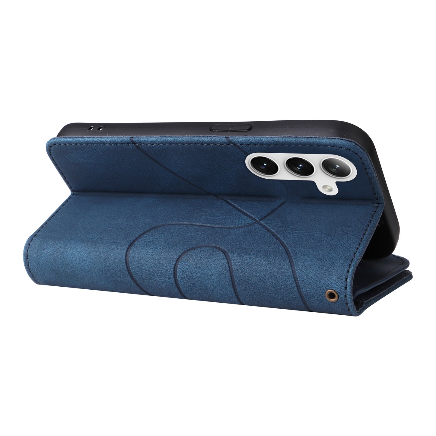 KT Multi-function Series-5 Phone Shell For Samsung Galaxy S24 Leather Wallet Stand Case 9 Card Slots Cover - Blue