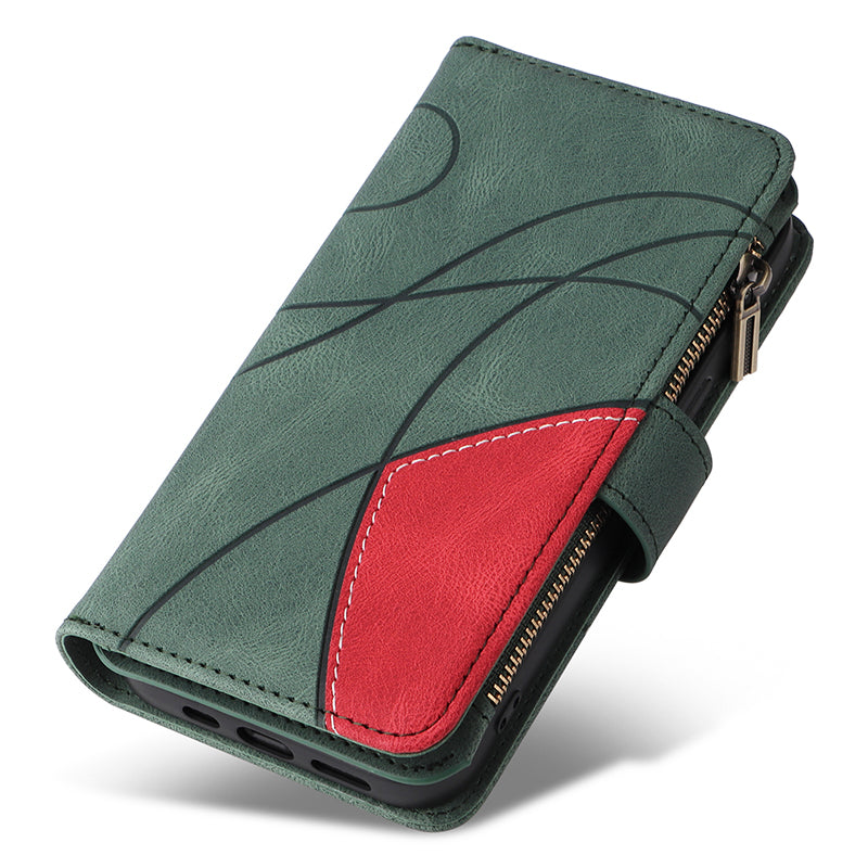 KT Multi-function Series-5 For Samsung Galaxy S24+ Case Anti-Scratch Leather Phone Stand Cover Wallet - Green