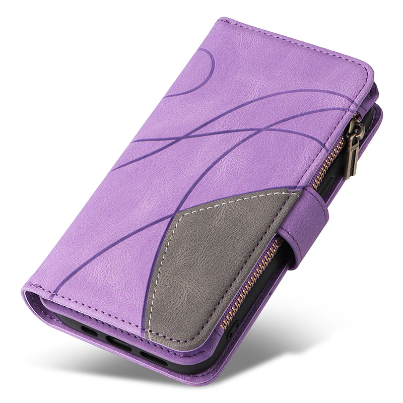 KT Multi-function Series-5 For Samsung Galaxy S24+ Case Anti-Scratch Leather Phone Stand Cover Wallet - Light Purple