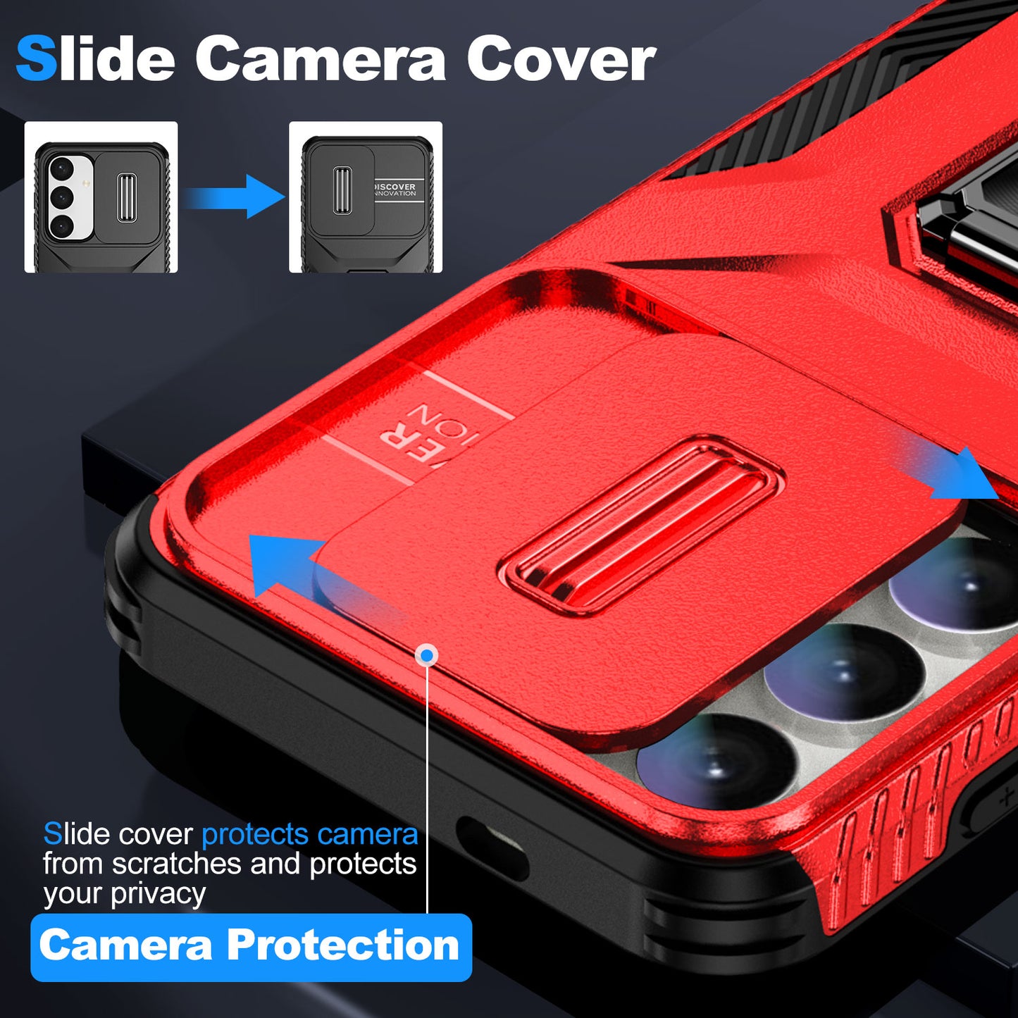 For Samsung Galaxy S24 Case Kickstand PC+TPU Phone Cover Support Magnetic Car Mount - Red