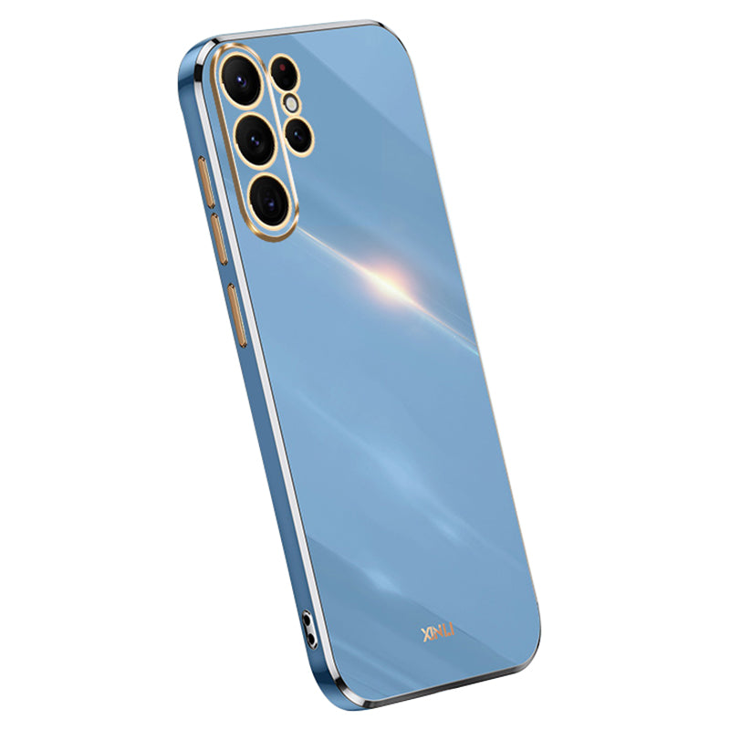 XINLI For Samsung Galaxy S24 Ultra Case Electroplated Anti-scratch Phone TPU Cover - Blue