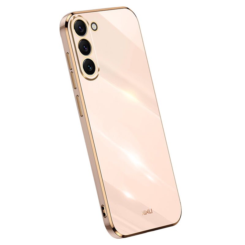XINLI For Samsung Galaxy S24+ Case Electroplated Anti-shock TPU Phone Cover - Pink