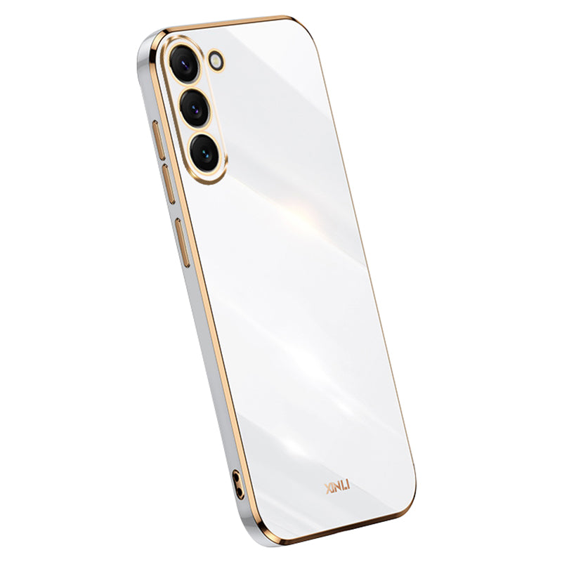 XINLI For Samsung Galaxy S24+ Case Electroplated Anti-shock TPU Phone Cover - White
