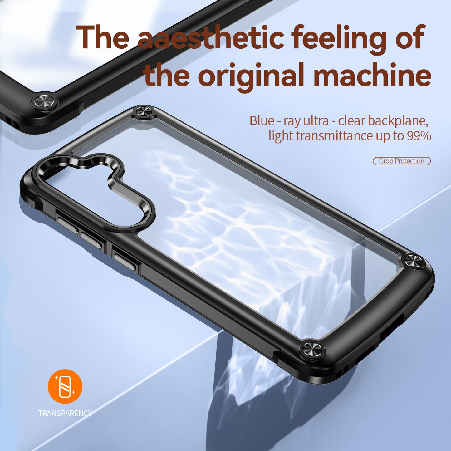PC+TPU Phone Case for Samsung Galaxy S24+ Phone Cover with Anti-Drop Alloy Lens Frame - Black