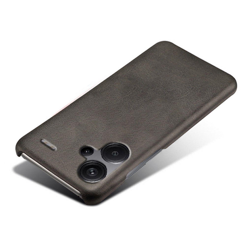 For Xiaomi Redmi Note 13 Pro+ 5G Case Calf Texture PC Cover Anti-Scratch Phone Shell - Black