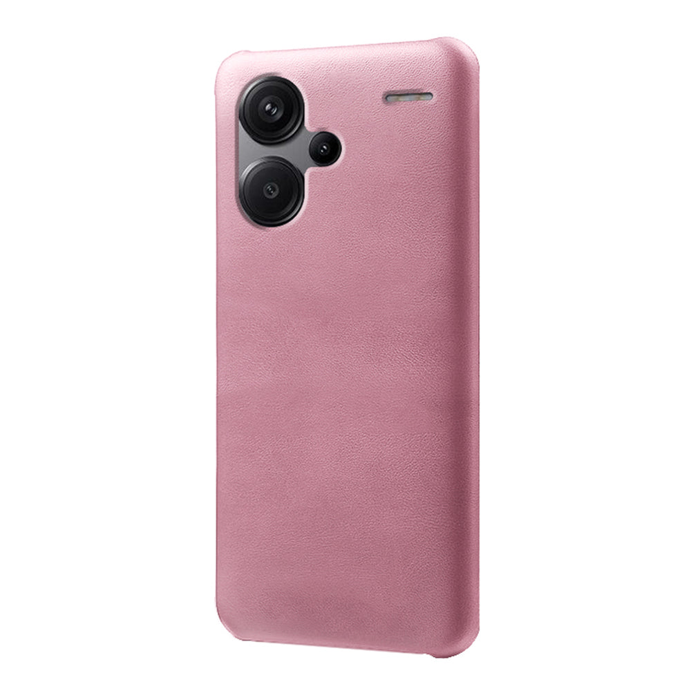 For Xiaomi Redmi Note 13 Pro+ 5G Case Calf Texture PC Cover Anti-Scratch Phone Shell - Rose Gold