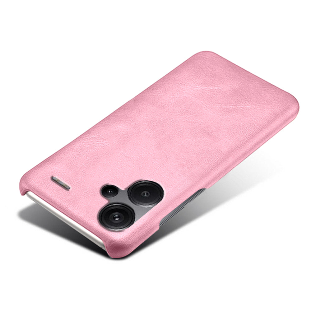 For Xiaomi Redmi Note 13 Pro+ 5G Case Calf Texture PC Cover Anti-Scratch Phone Shell - Rose Gold