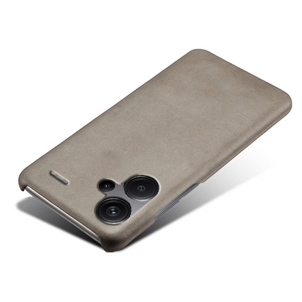 For Xiaomi Redmi Note 13 Pro+ 5G Case Calf Texture PC Cover Anti-Scratch Phone Shell - Grey