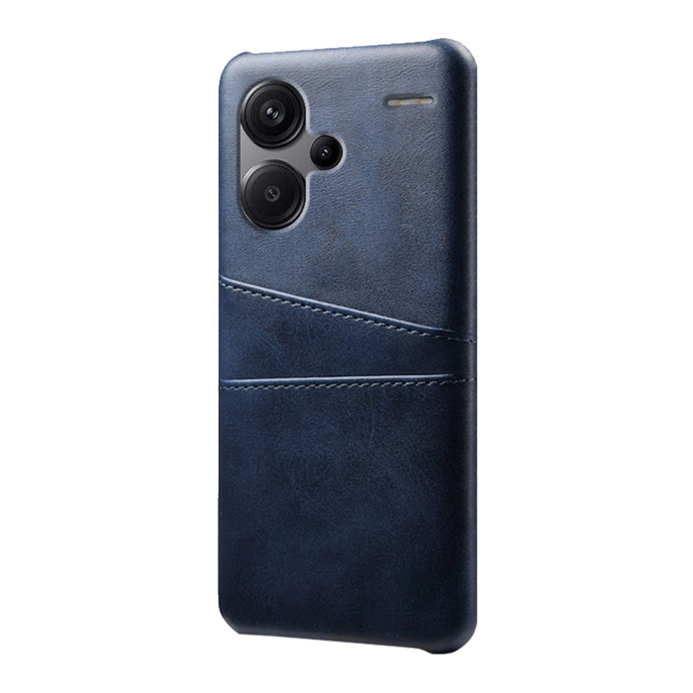 For Xiaomi Redmi Note 13 Pro+ 5G Case Dual Card Slots PU+PC Slim Phone Cover - Blue