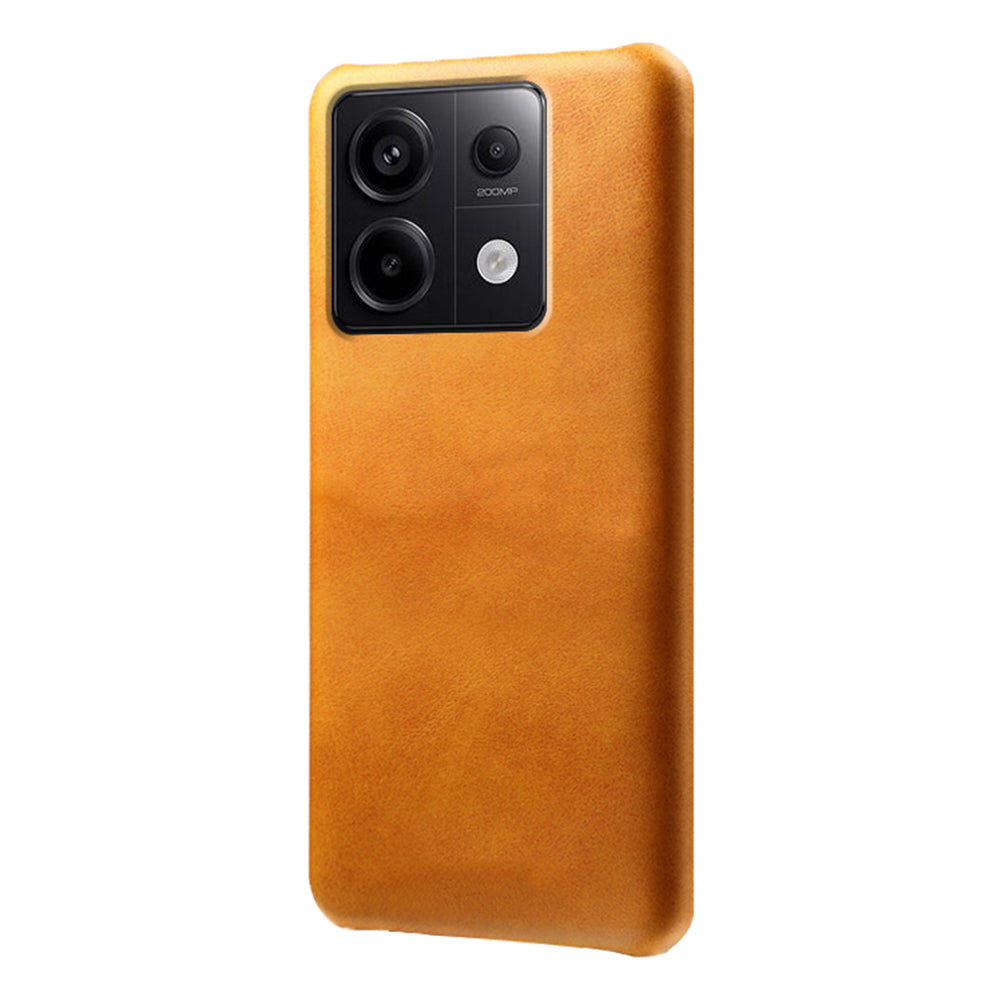 For Xiaomi Redmi Note 13 Pro 5G / Poco X6 5G Case Calf Texture Anti-Scratch PU+PC Phone Shell - Orange