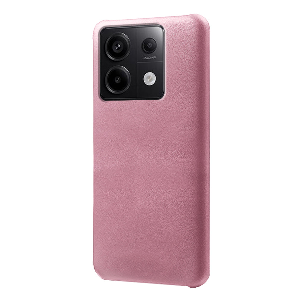 For Xiaomi Redmi Note 13 Pro 5G / Poco X6 5G Case Calf Texture Anti-Scratch PU+PC Phone Shell - Rose Gold