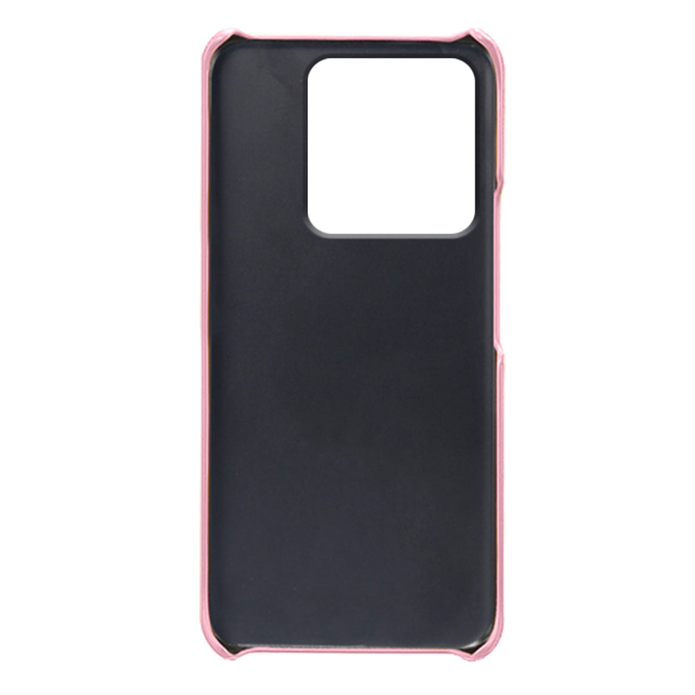 For Xiaomi Redmi Note 13 Pro 5G / Poco X6 5G Case Calf Texture Anti-Scratch PU+PC Phone Shell - Rose Gold