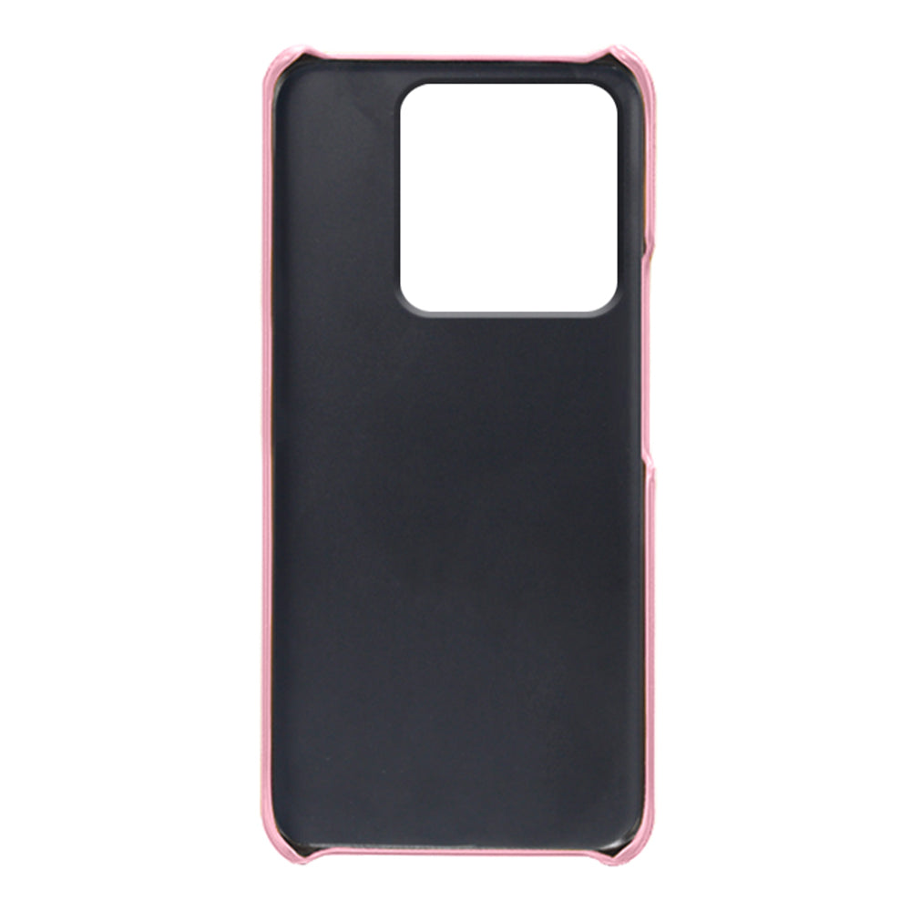 For Xiaomi Redmi Note 13 5G Case Calf Texture Anti-Drop PU+PC Phone Shell - Rose Gold
