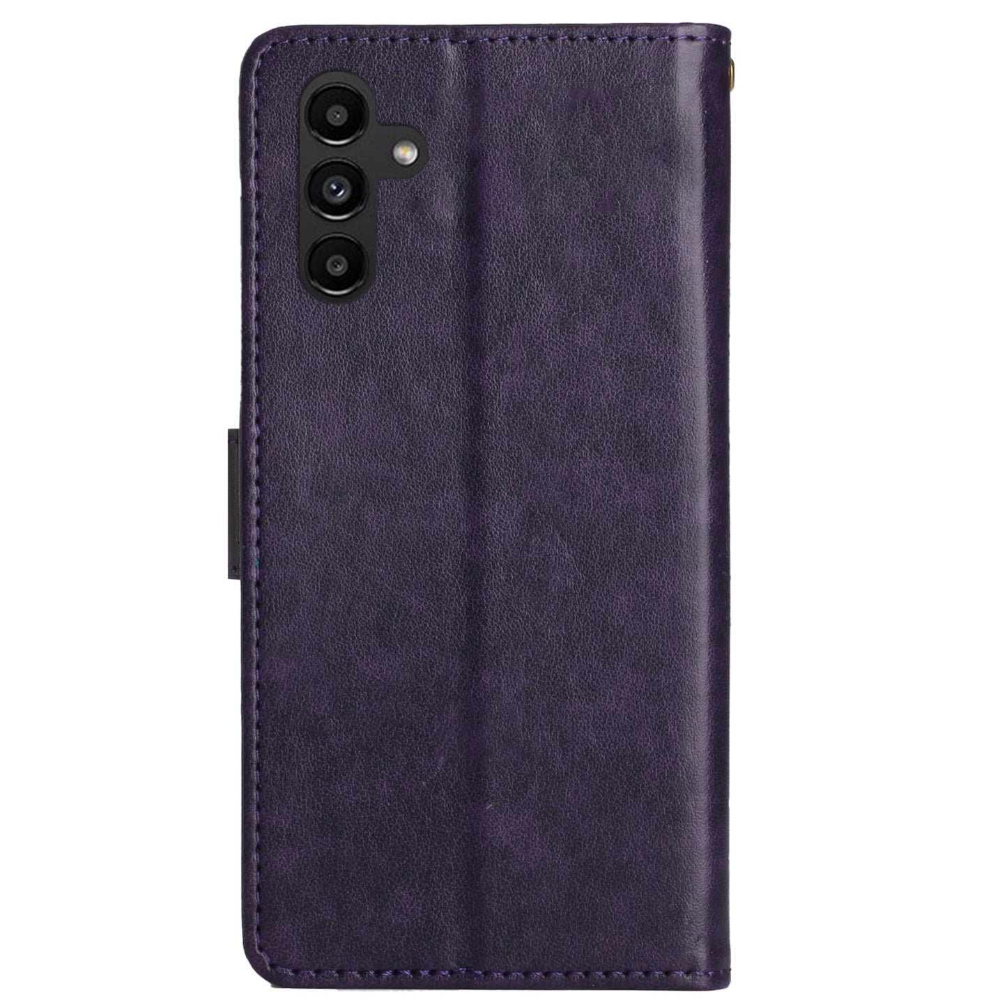 For Samsung Galaxy S24 Leather Case Butterfly Imprinted Phone Wallet Cover - Dark Purple