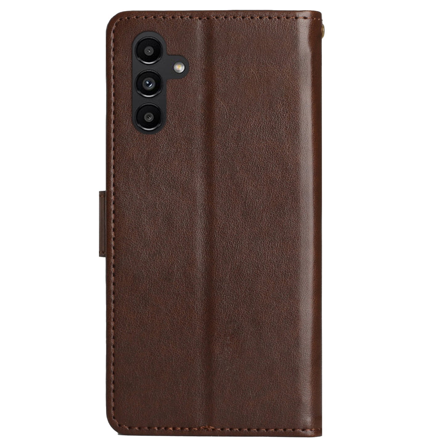 For Samsung Galaxy S24 Leather Case Butterfly Imprinted Phone Wallet Cover - Brown