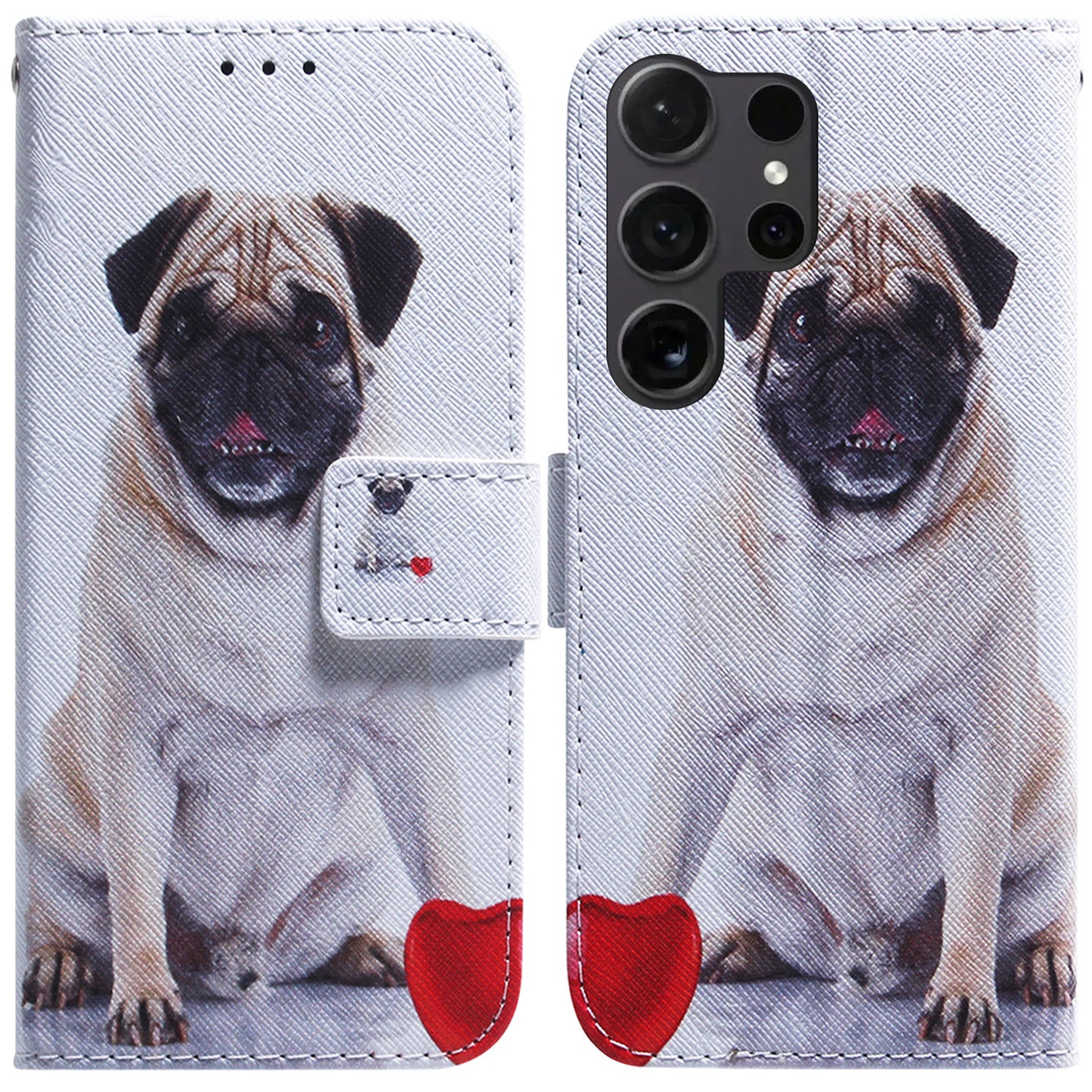 For Samsung Galaxy S24 Ultra Case Pattern Printing Wallet Phone Cover - Dog
