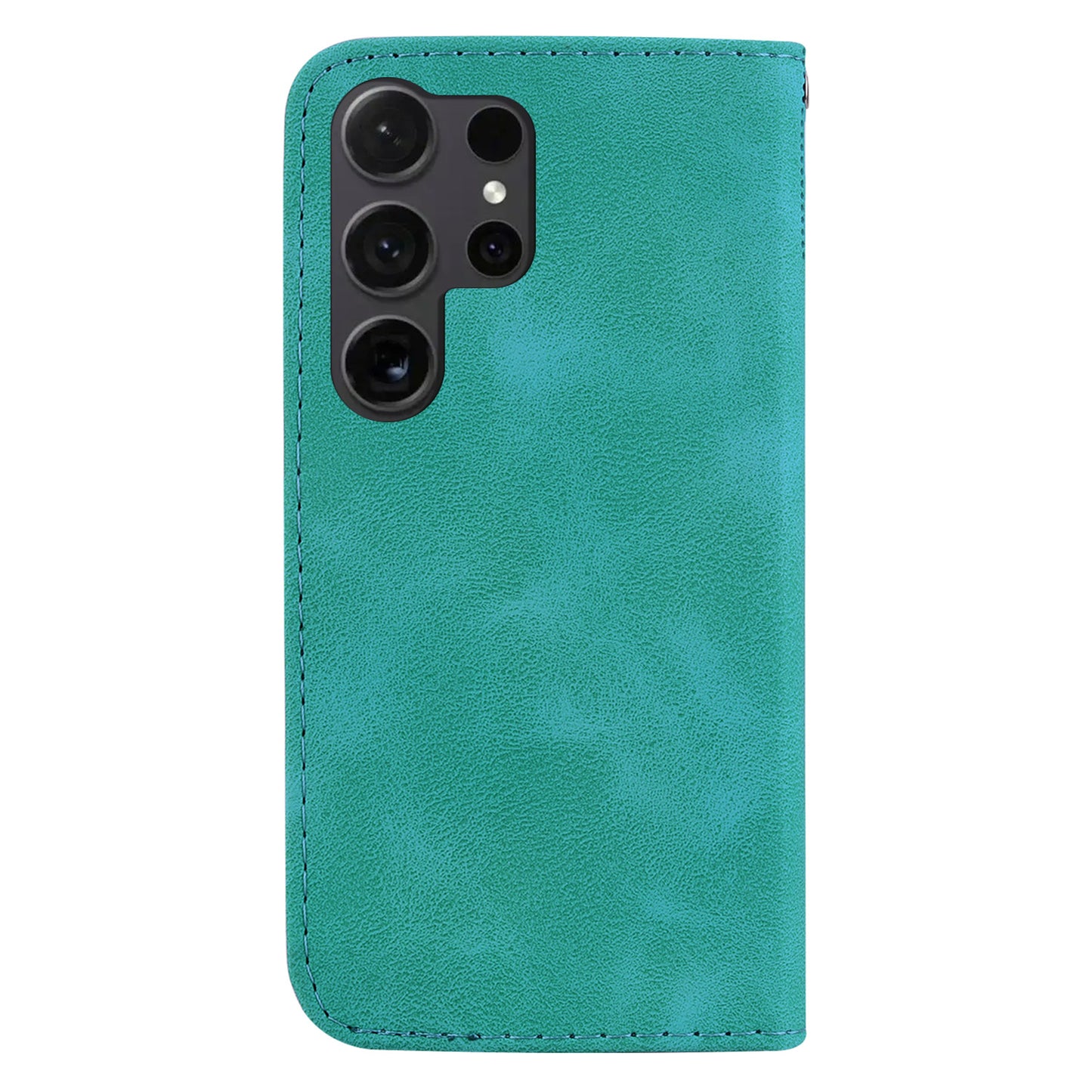 For Samsung Galaxy S24 Ultra Case PU Leather+TPU Imprinted Phone Protection Cover - Green