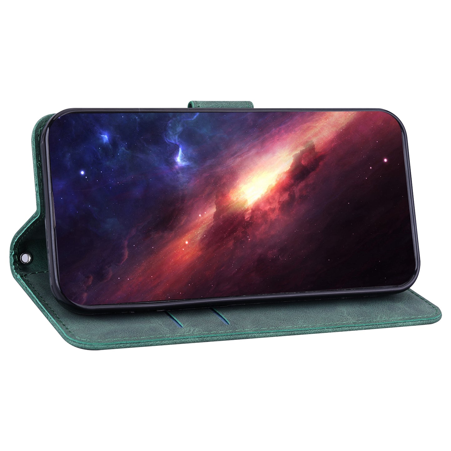 For Samsung Galaxy S24 Case Scratch Resistant Phone Shell Imprinted PU Leather Cover - Green
