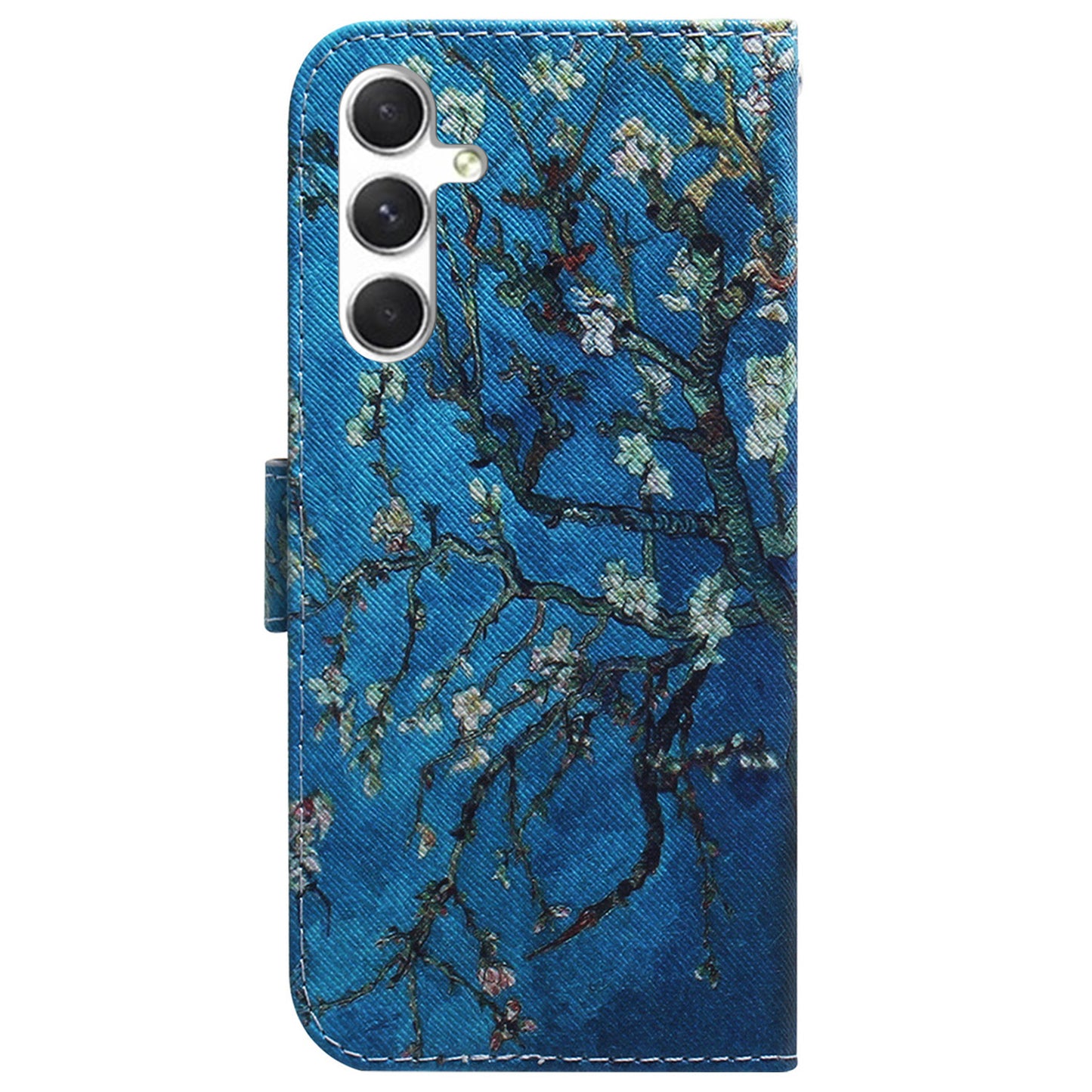 Anti-Drop Wallet Phone Case for Samsung Galaxy S24+ Case Pattern Printed PU Leather Flip Cover - Apricot Flowers
