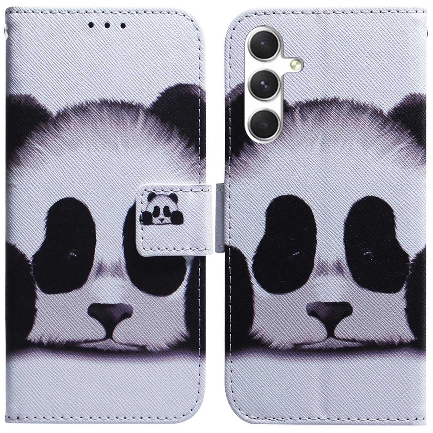 For Samsung Galaxy S24 Case Pattern Printing Leather Cover with Wallet Stand - Panda