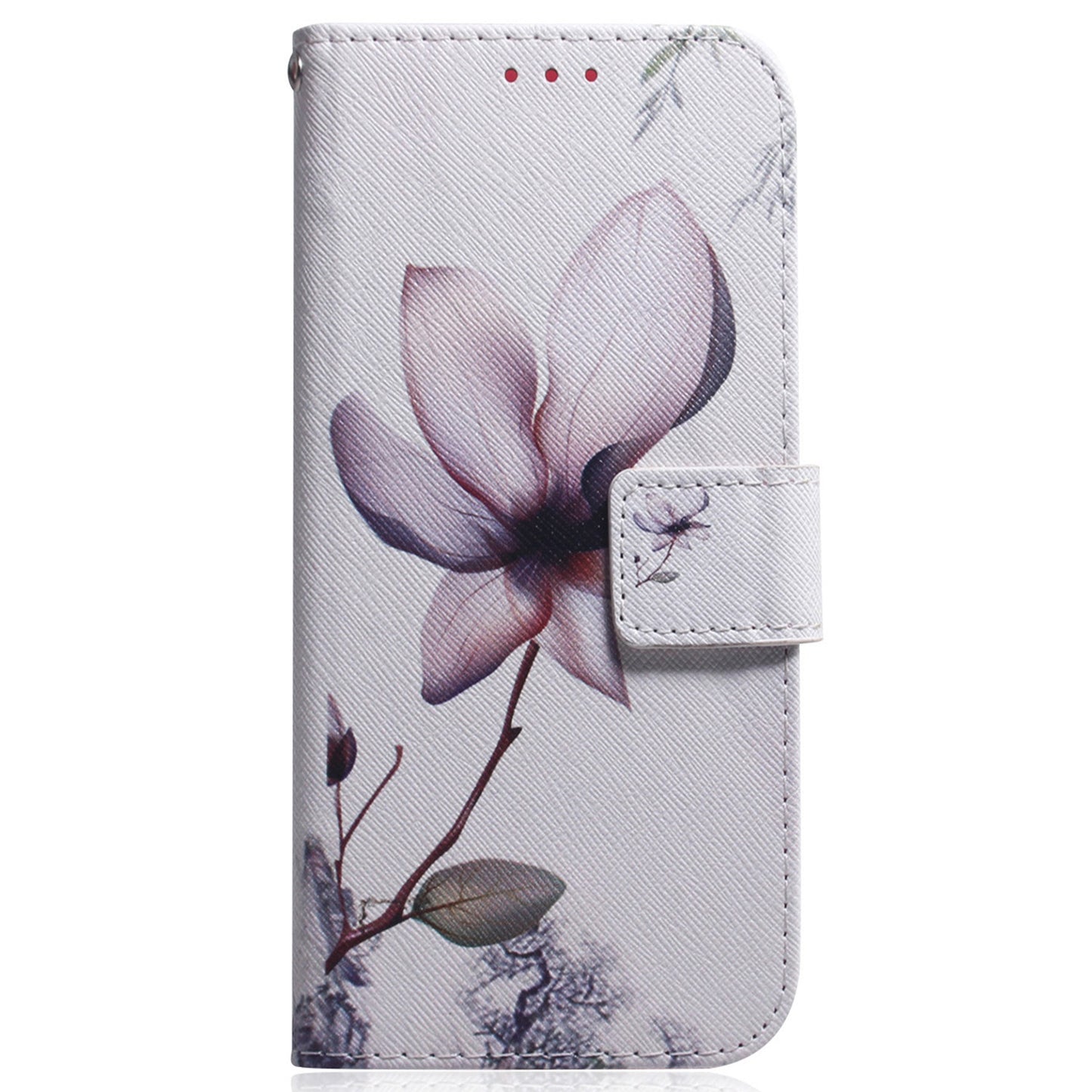 For Samsung Galaxy S24 Case Pattern Printing Leather Cover with Wallet Stand - Pink Flower