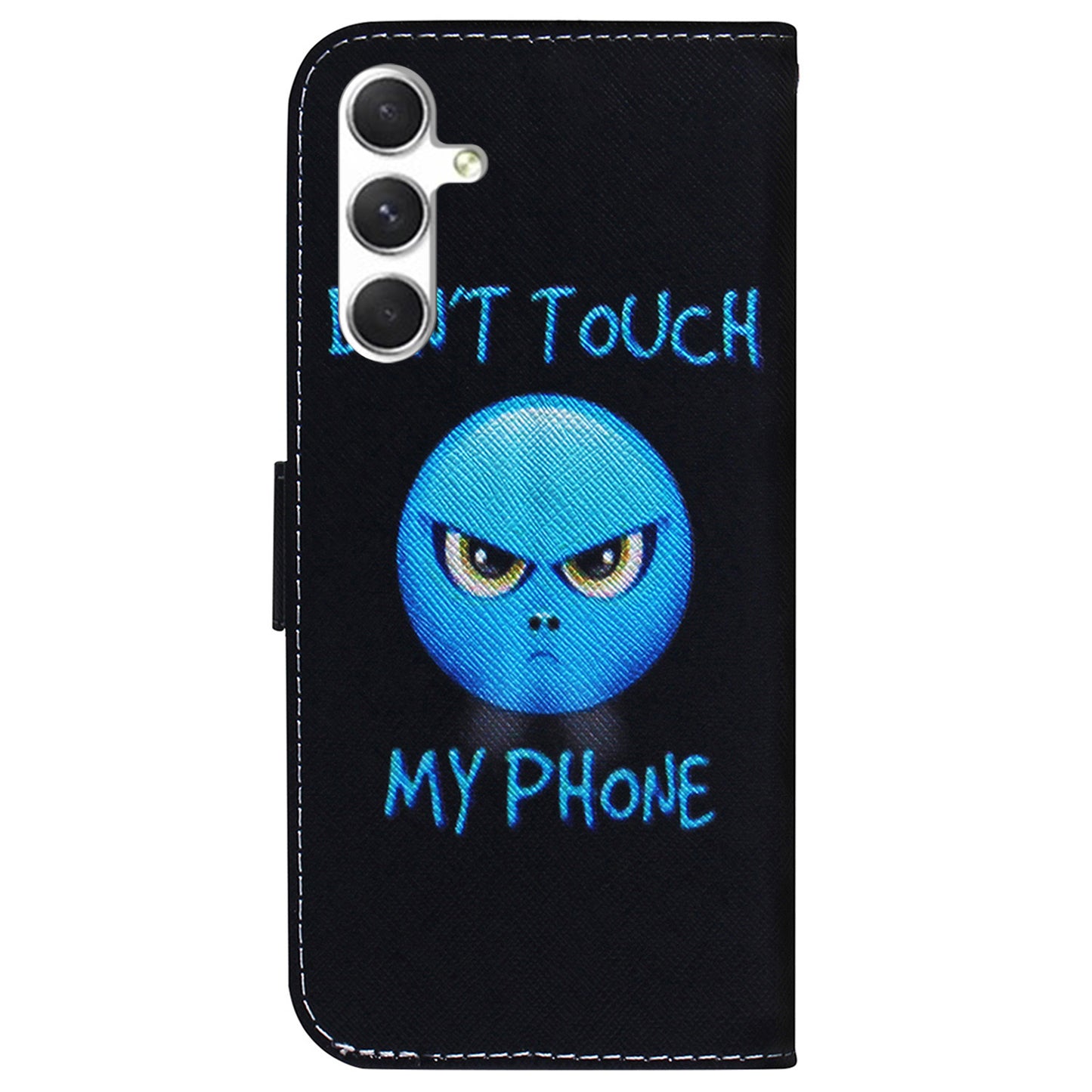 For Samsung Galaxy S24 Case Pattern Printing Leather Cover with Wallet Stand - Don't Touch My Phone