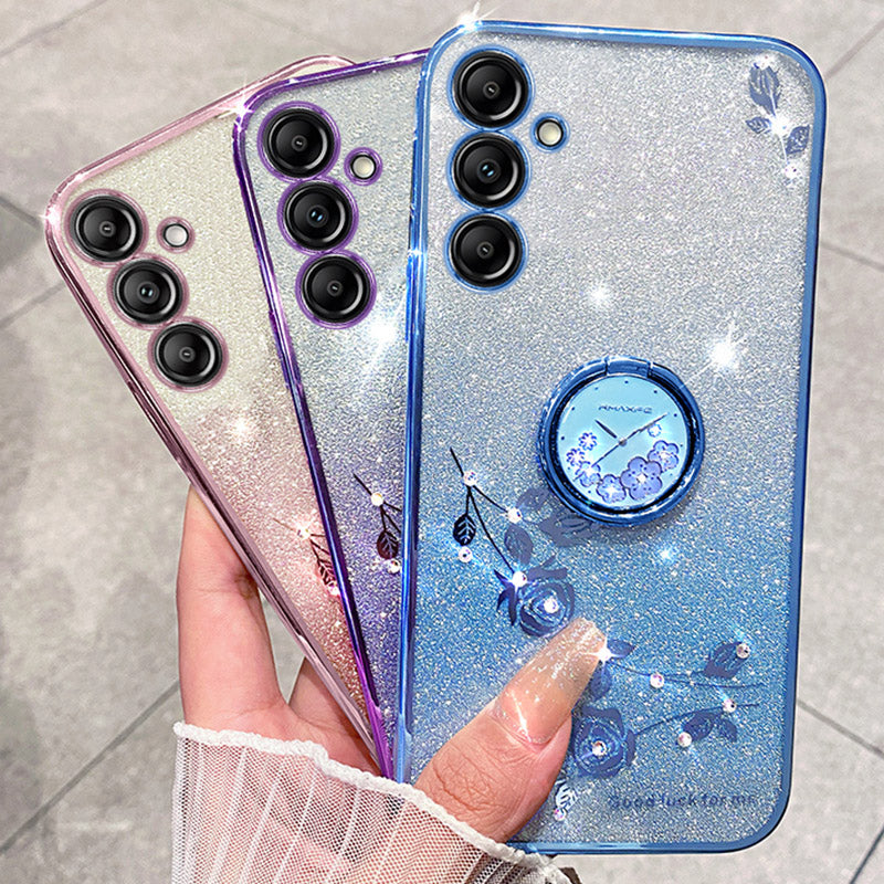 KADEM For Samsung Galaxy S24 Cover with Ring Kickstand Shockproof TPU Phone Shell - Purple