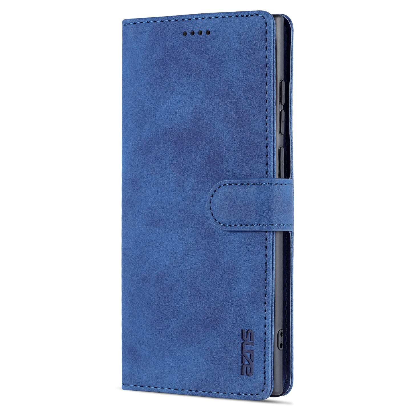 AZNS For Samsung Galaxy S24 Ultra Case Leather Protected Fully Folio Flip Stand Phone Shell - Blue