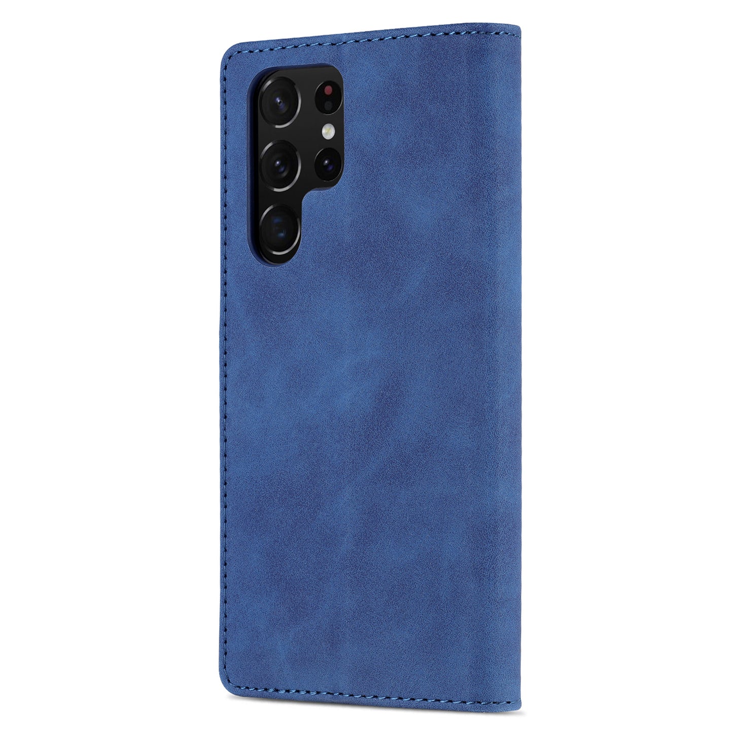 AZNS For Samsung Galaxy S24 Ultra Case Leather Protected Fully Folio Flip Stand Phone Shell - Blue