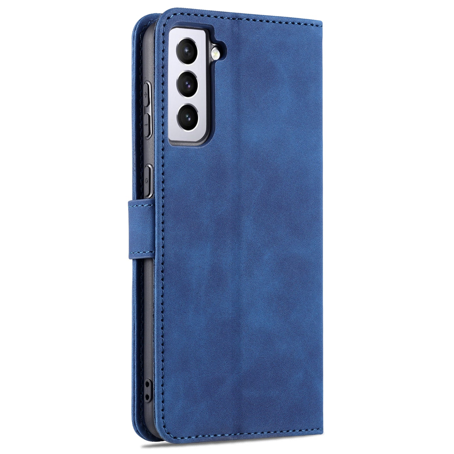 AZNS For Samsung Galaxy S24 Cell Phone Case Wallet Stand PU Leather Shell Phone Cover - Blue
