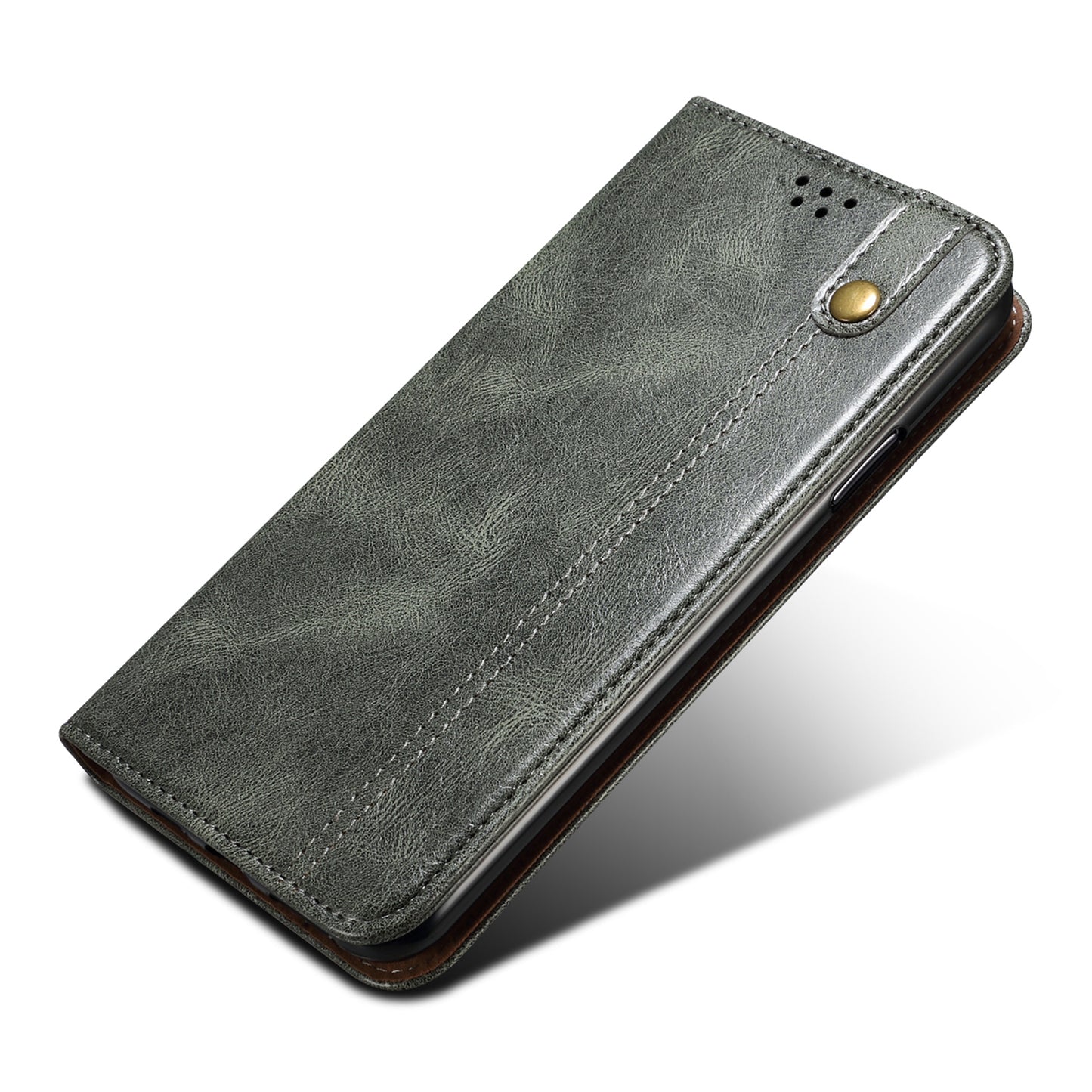 For Xiaomi Redmi Note 13 5G Case PU Leather Crazy Horse Wallet Mobile Phone Cover - Green