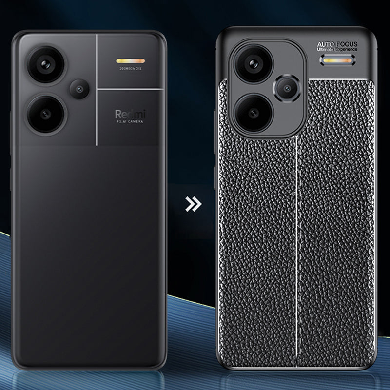 For Xiaomi Redmi Note 13 Pro+ Case Litchi Texture TPU Shockproof Shell Phone Cover - Black