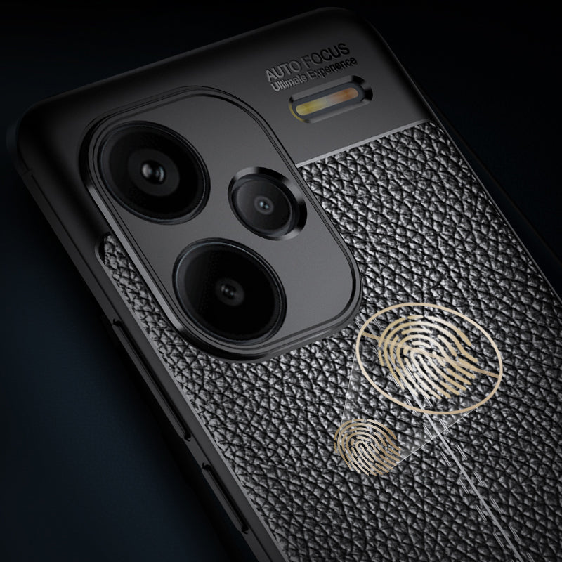 For Xiaomi Redmi Note 13 Pro+ Case Litchi Texture TPU Shockproof Shell Phone Cover - Black
