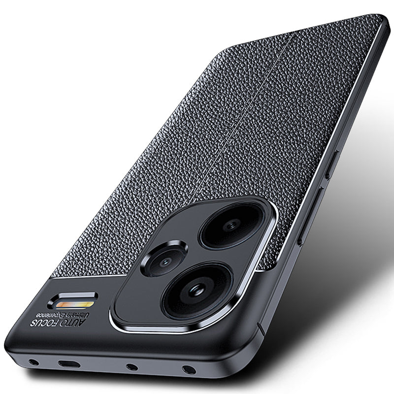 For Xiaomi Redmi Note 13 Pro+ Case Litchi Texture TPU Shockproof Shell Phone Cover - Blue