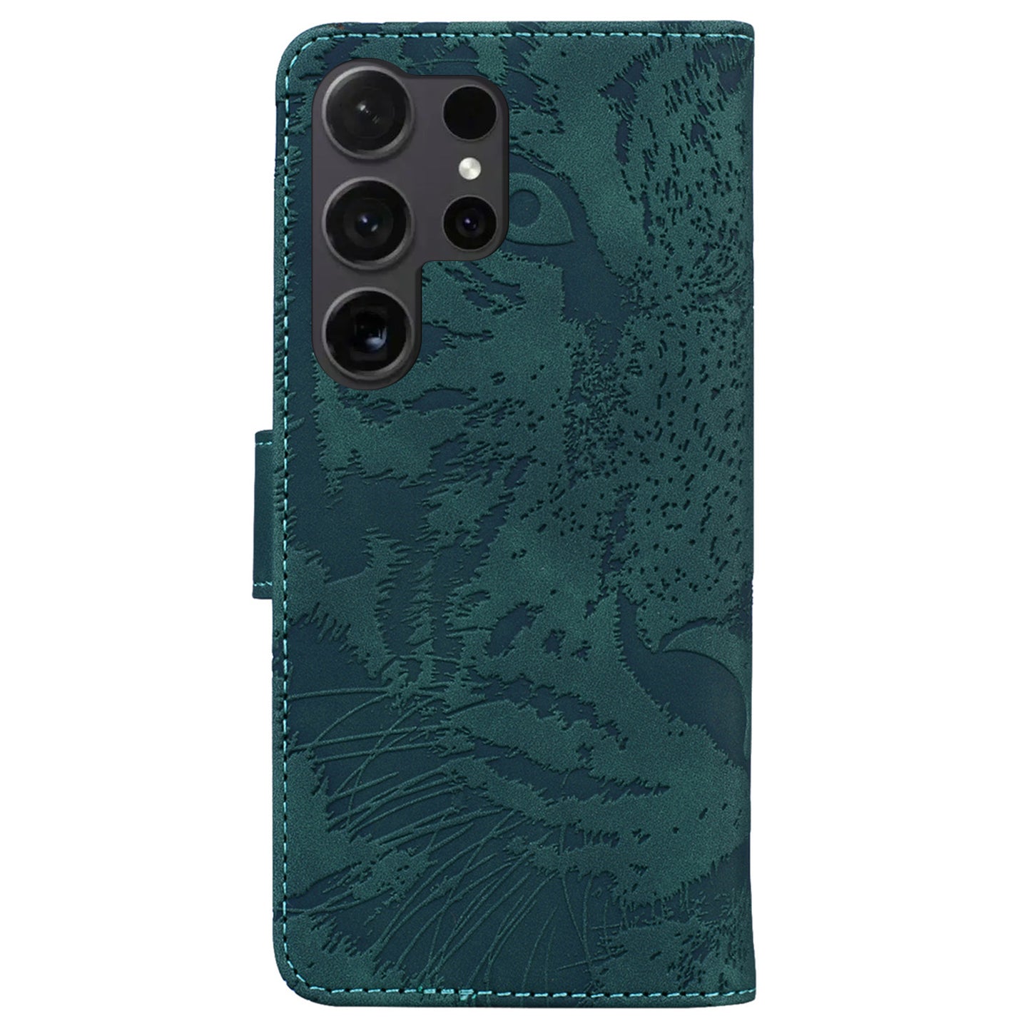 PU Leather Case for Samsung Galaxy S24 Ultra Dustproof Wallet Cell Phone Cover - Green