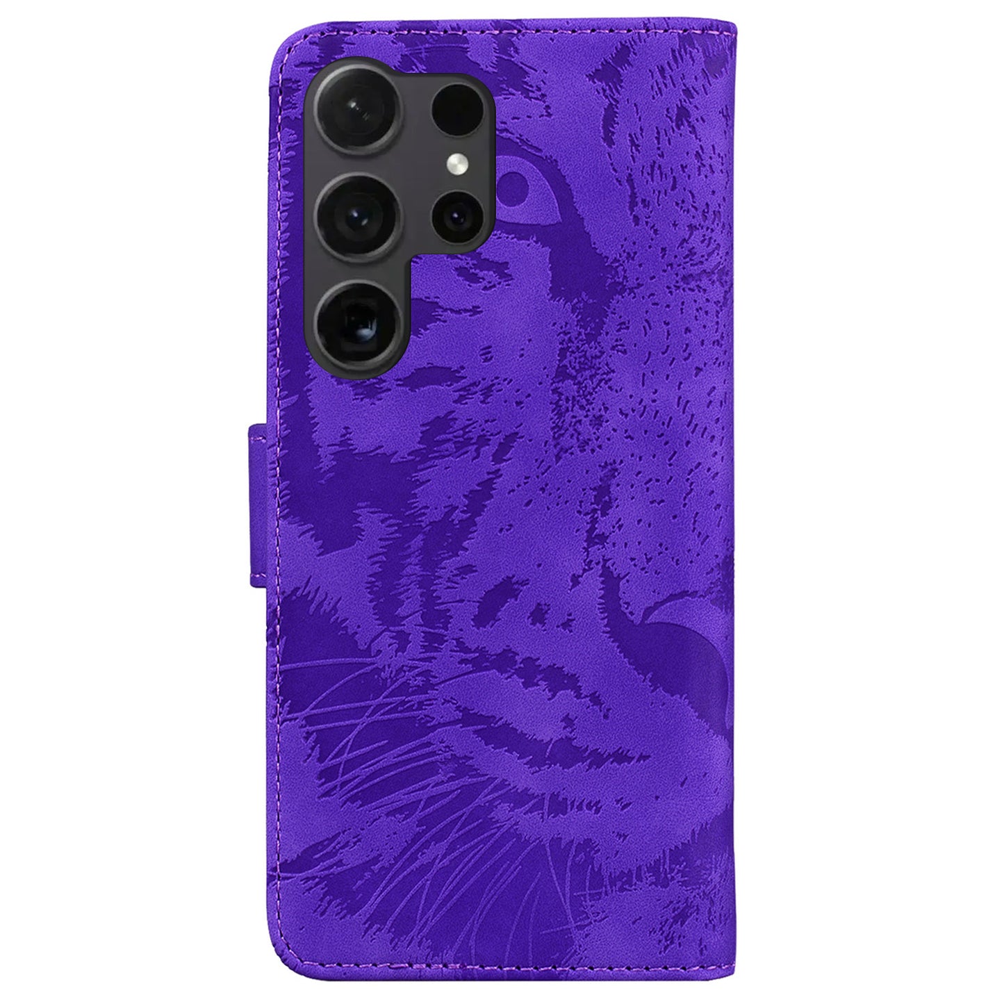 PU Leather Case for Samsung Galaxy S24 Ultra Dustproof Wallet Cell Phone Cover - Purple