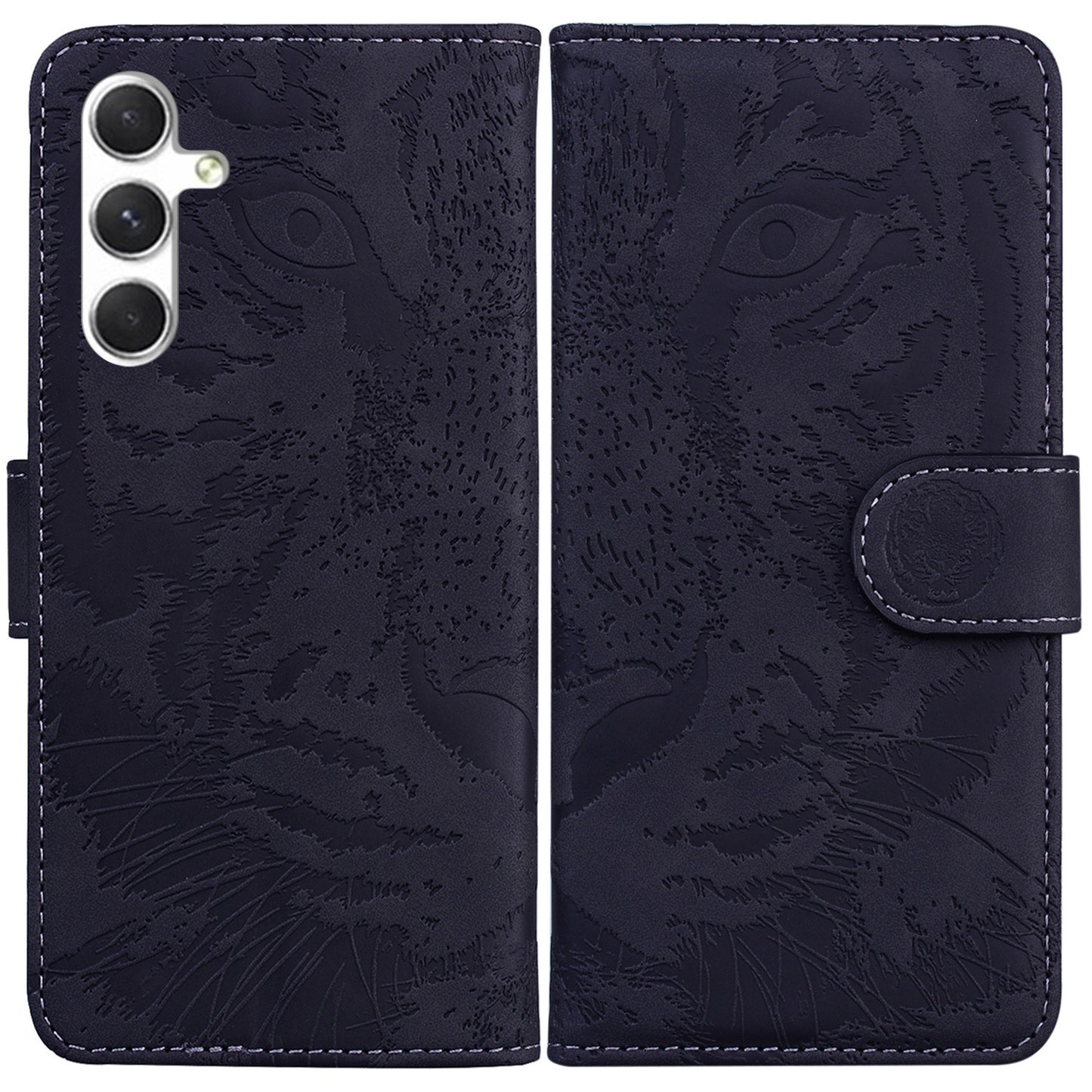 Anti-Scratch Phone Shell for Samsung Galaxy S24 Case Dustproof Wallet Cell Phone Cover - Black