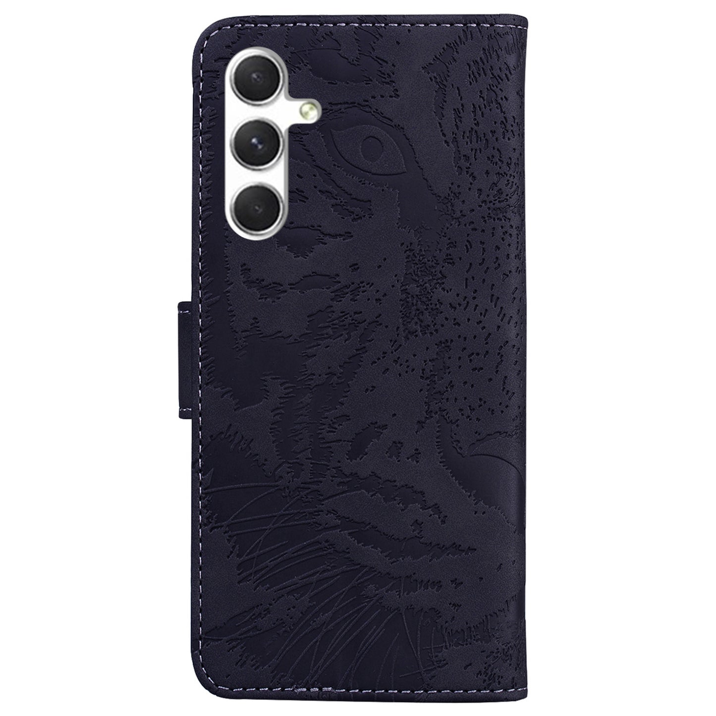 Anti-Scratch Phone Shell for Samsung Galaxy S24 Case Dustproof Wallet Cell Phone Cover - Black