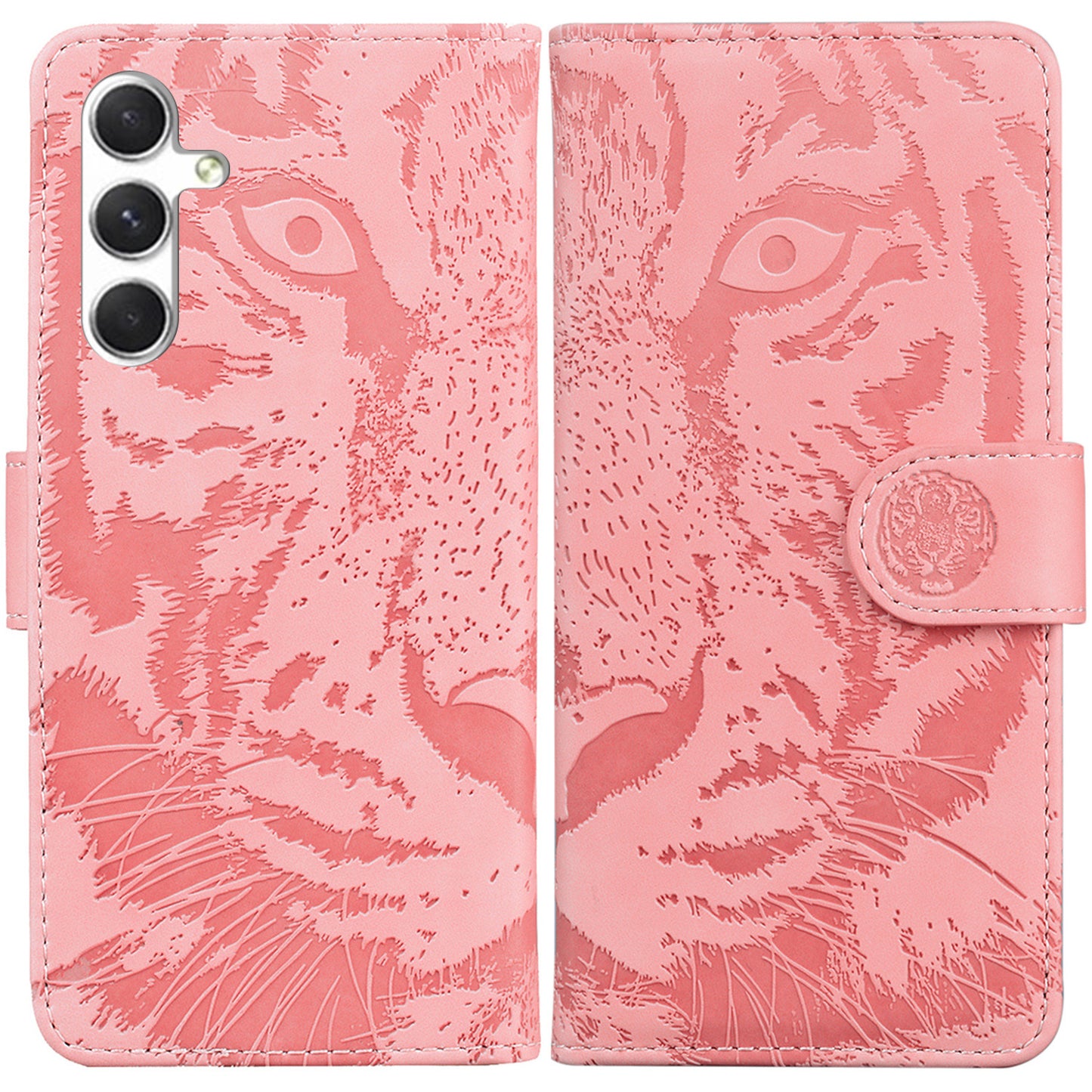 Anti-Scratch Phone Shell for Samsung Galaxy S24 Case Dustproof Wallet Cell Phone Cover - Pink