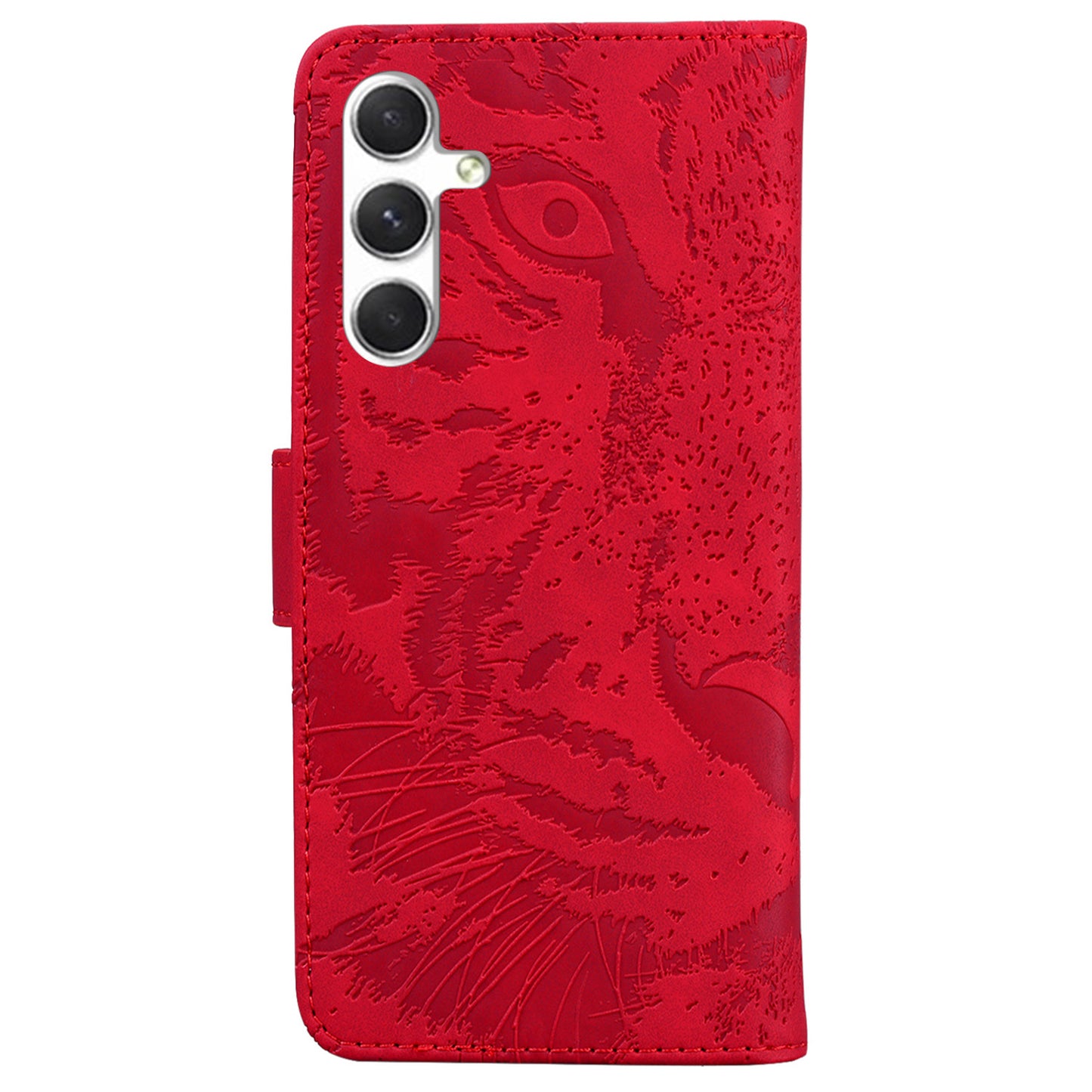 Anti-Scratch Phone Shell for Samsung Galaxy S24 Case Dustproof Wallet Cell Phone Cover - Red
