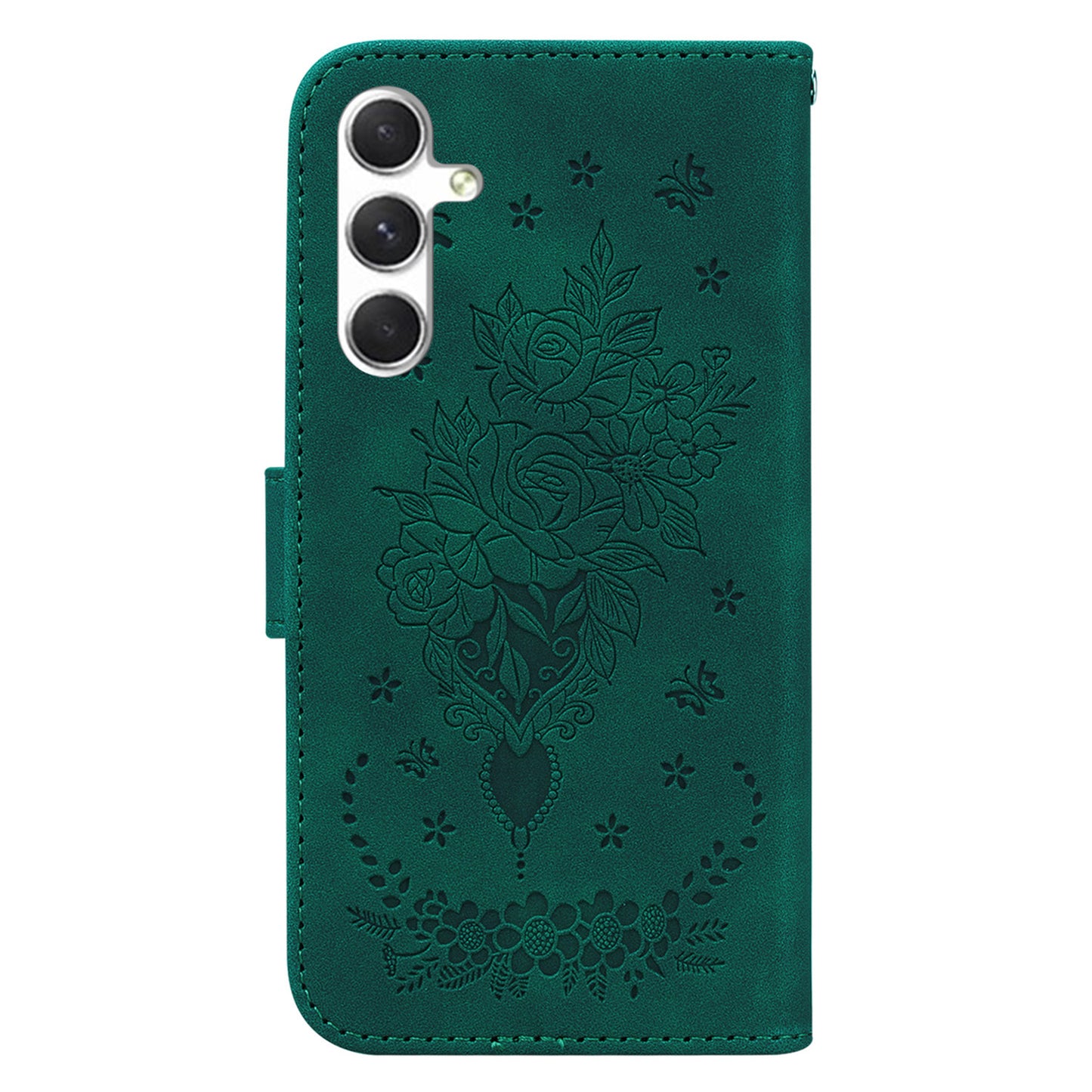 For Samsung Galaxy S24+ Phone Case Shockproof Full Protection PU Leather Cover - Green