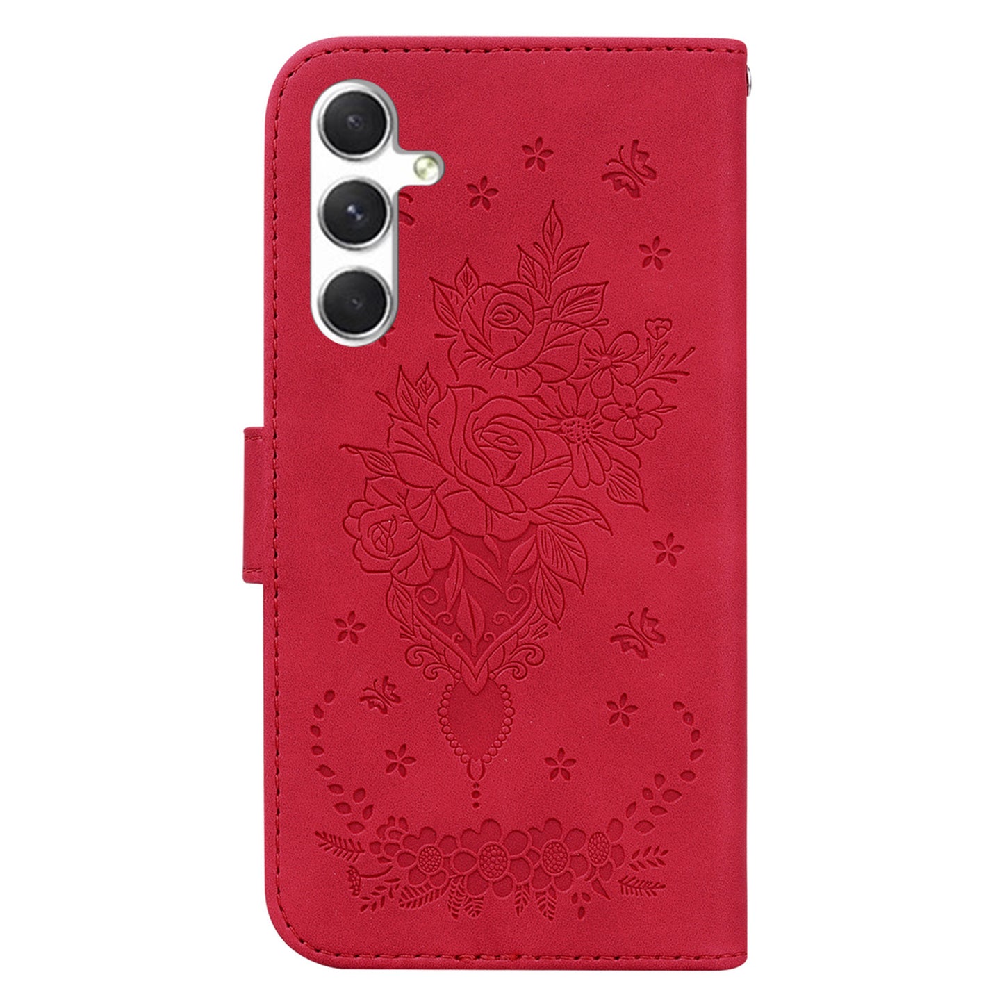 For Samsung Galaxy S24+ Phone Case Shockproof Full Protection PU Leather Cover - Red