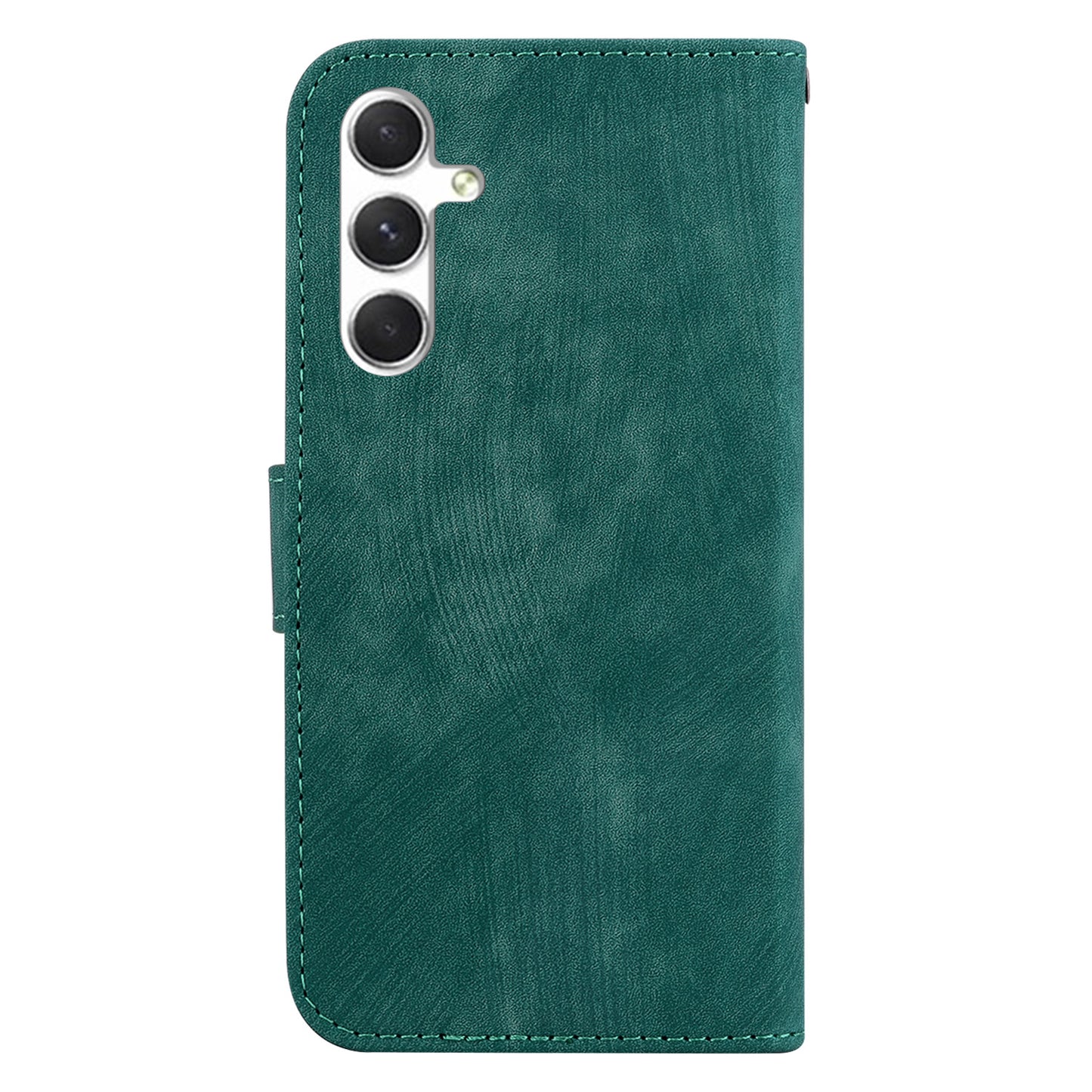For Samsung Galaxy S24+ Case Imprinted Design PU Leather Phone Cover Magnetic Wallet - Green
