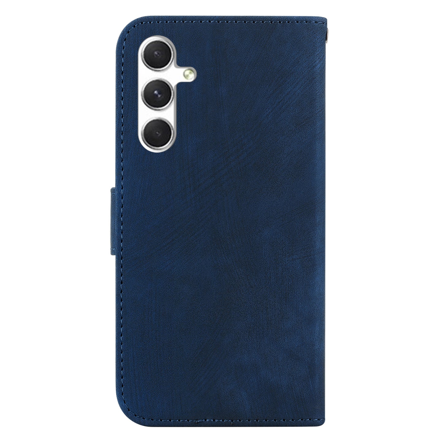 For Samsung Galaxy S24+ Case Imprinted Design PU Leather Phone Cover Magnetic Wallet - Dark Blue
